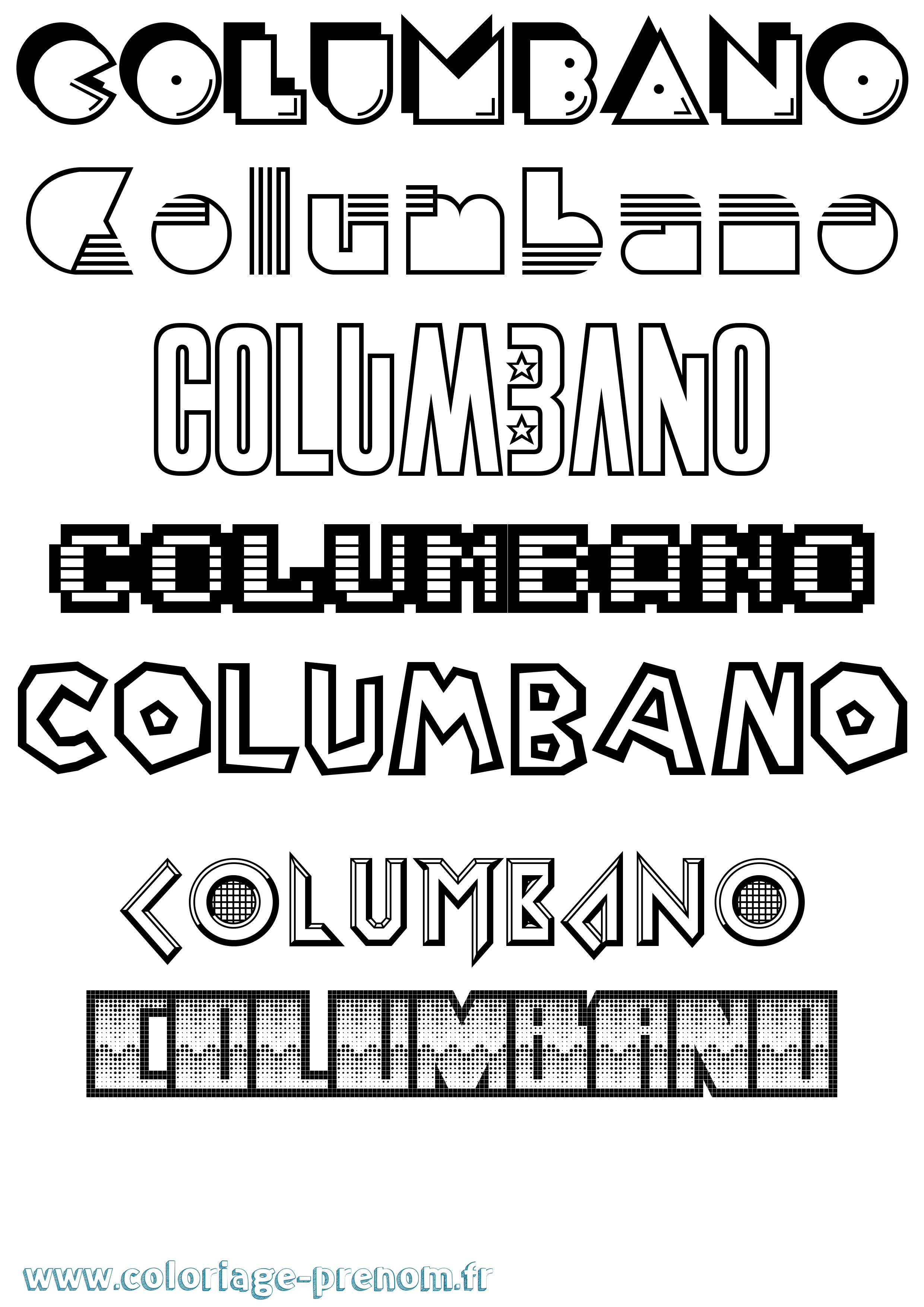 Coloriage prénom Columbano Jeux Vidéos