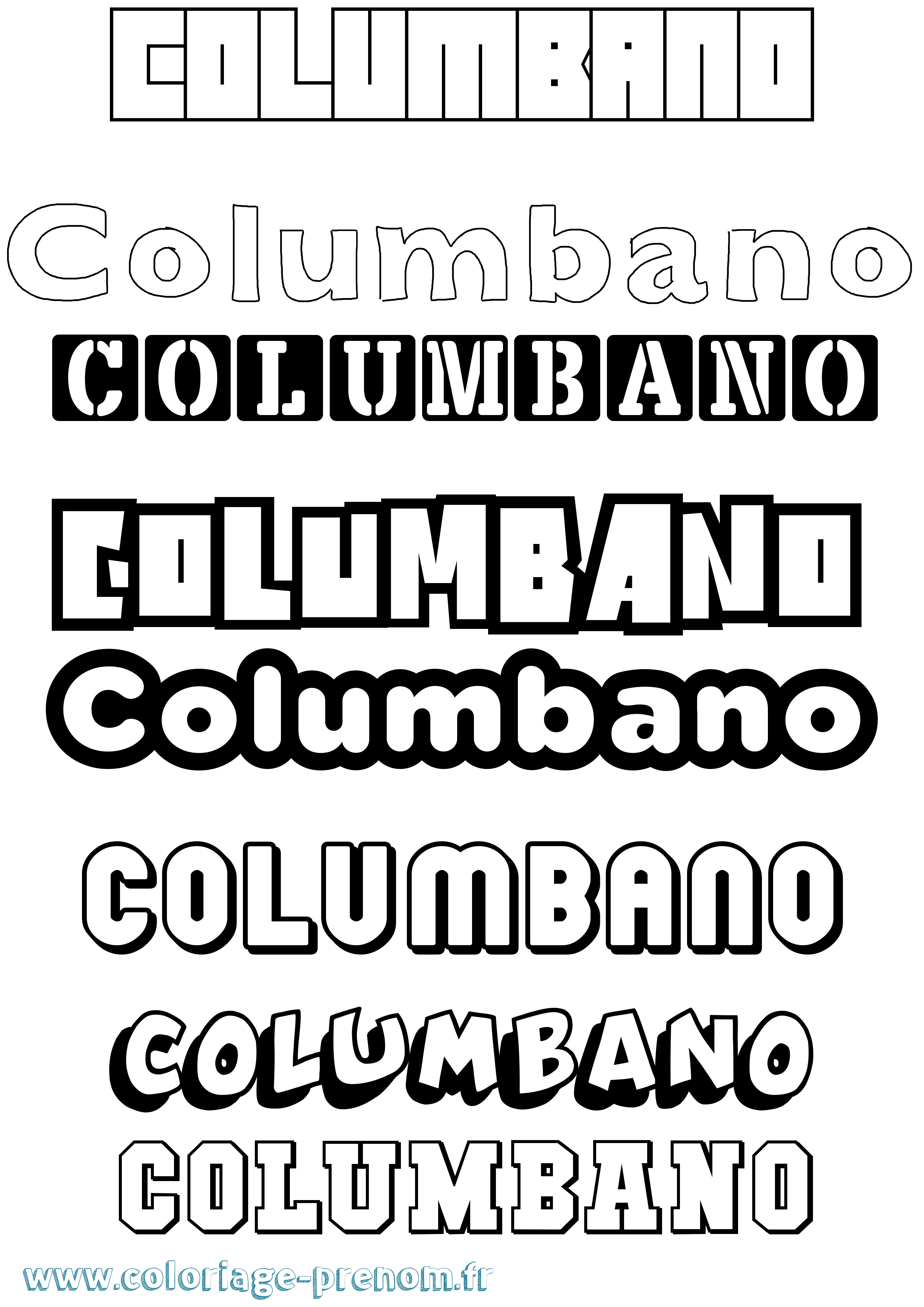 Coloriage prénom Columbano Simple