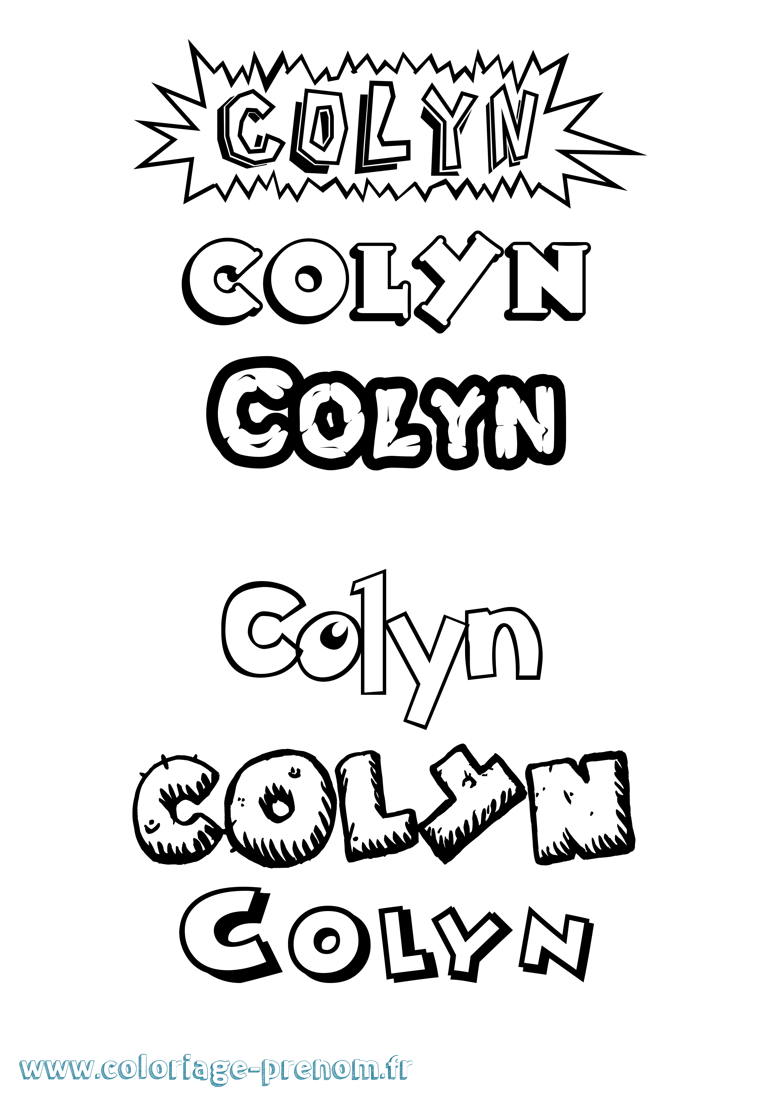 Coloriage prénom Colyn Dessin Animé
