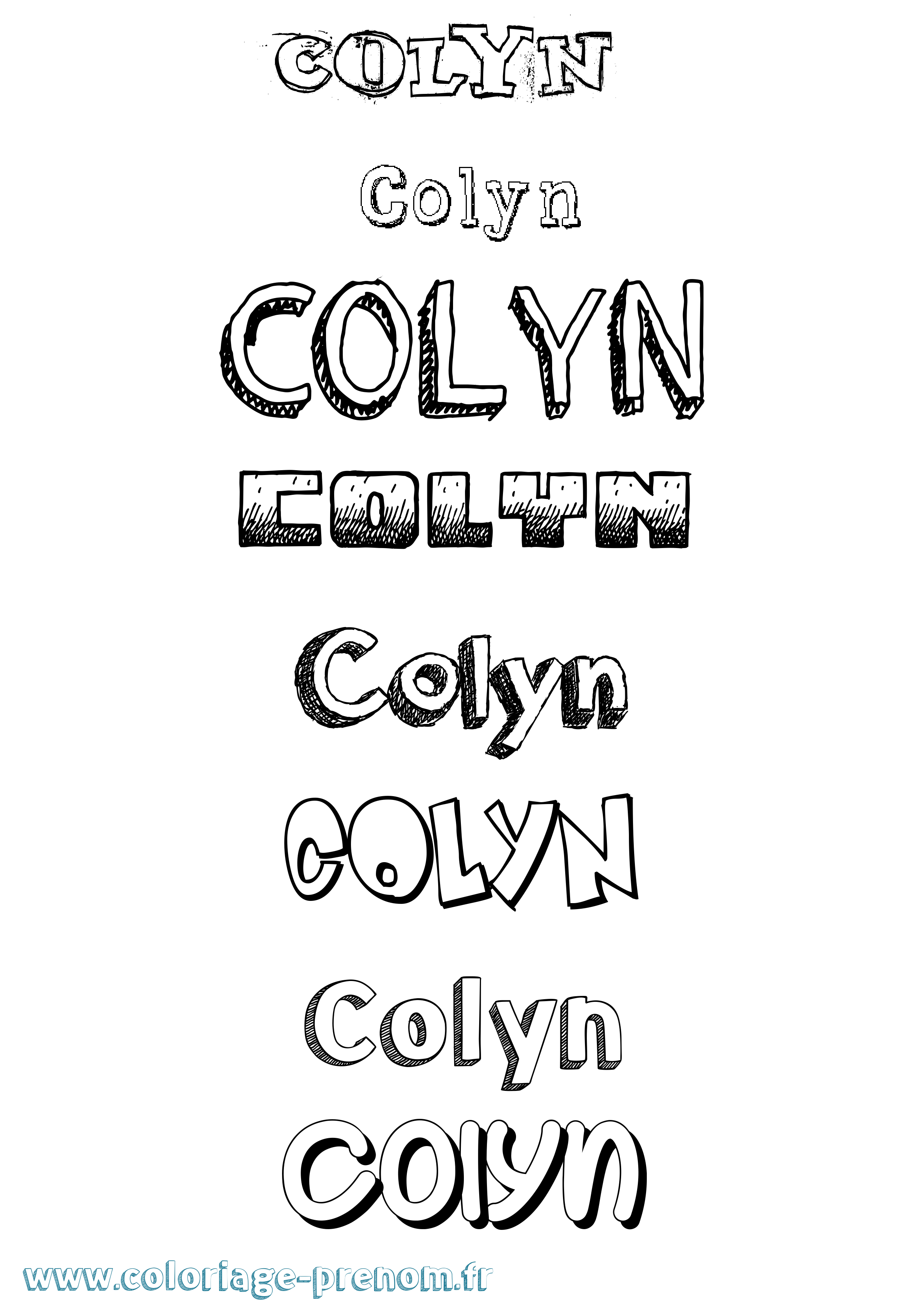 Coloriage prénom Colyn Dessiné