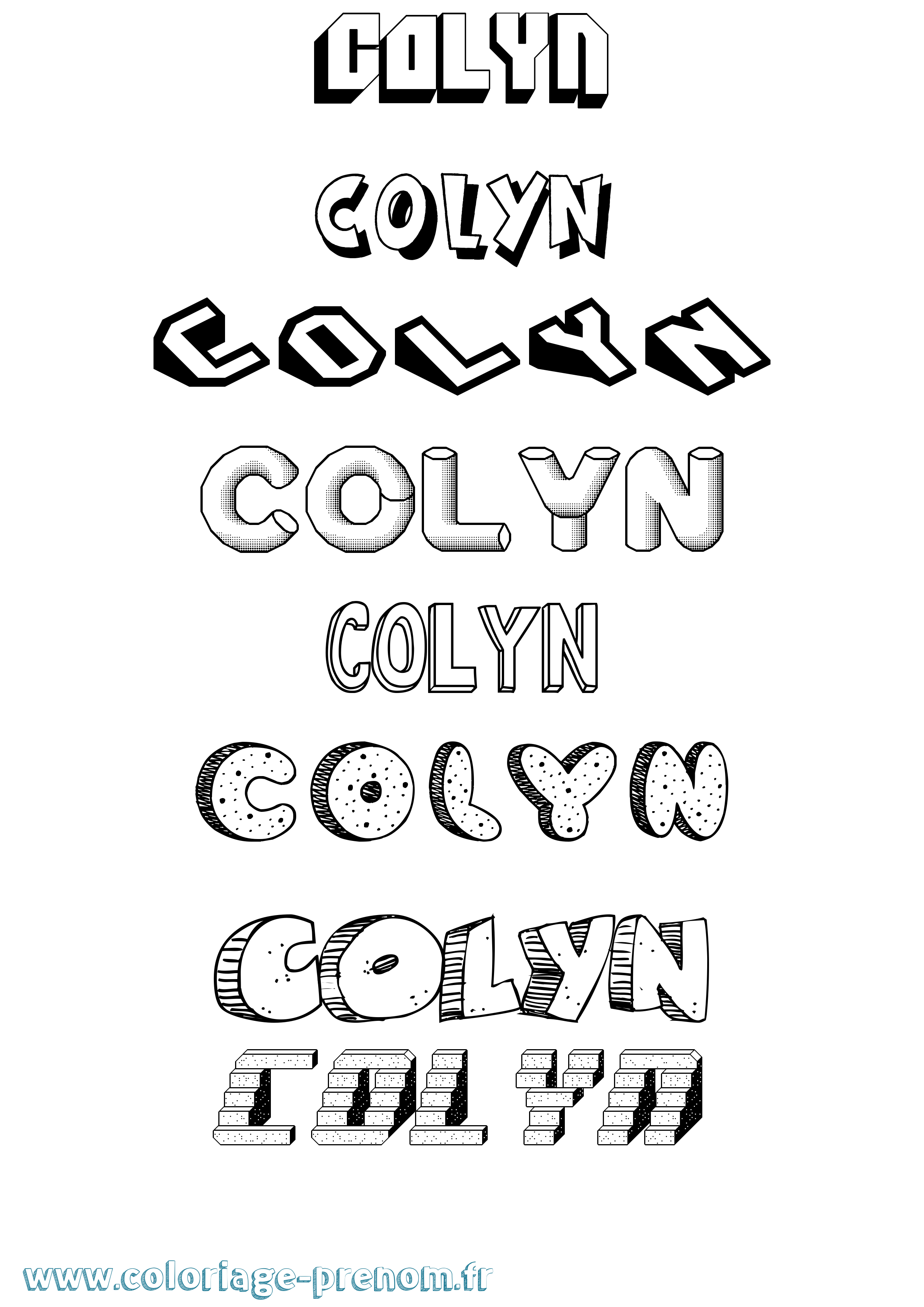 Coloriage prénom Colyn Effet 3D