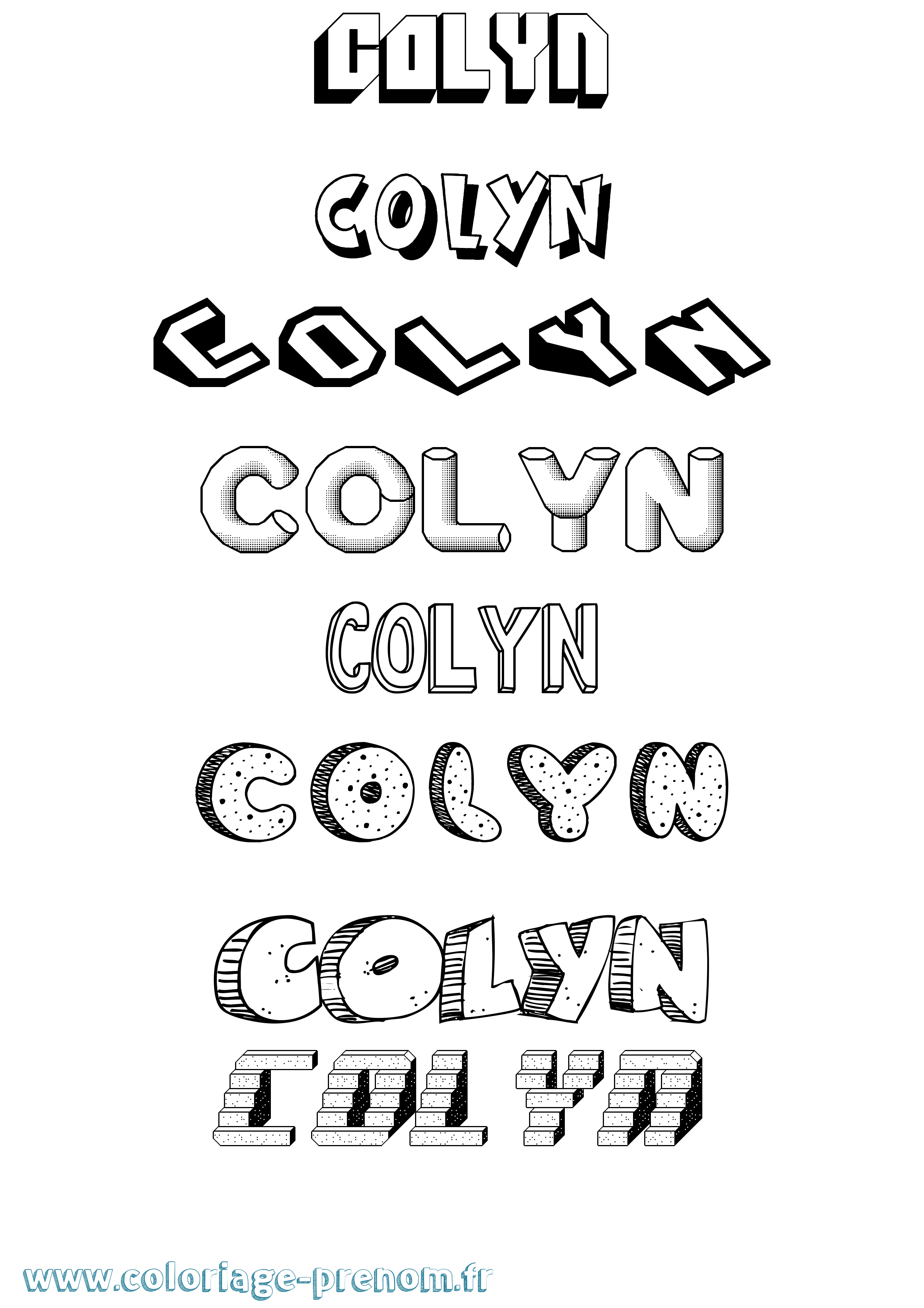 Coloriage Colyn Effet 3D Coloriage prénom Colyn Effet 3D