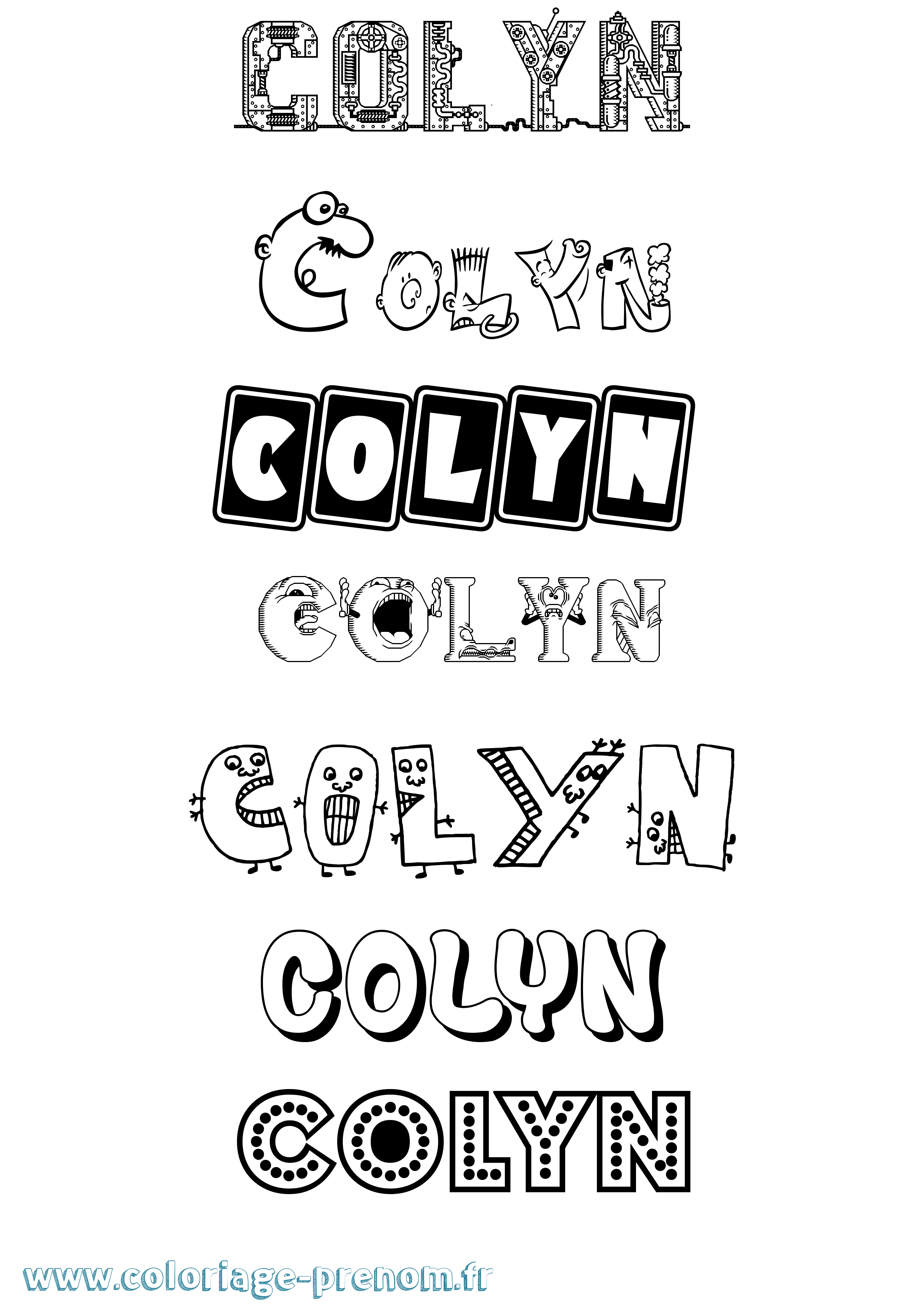 Coloriage prénom Colyn Fun