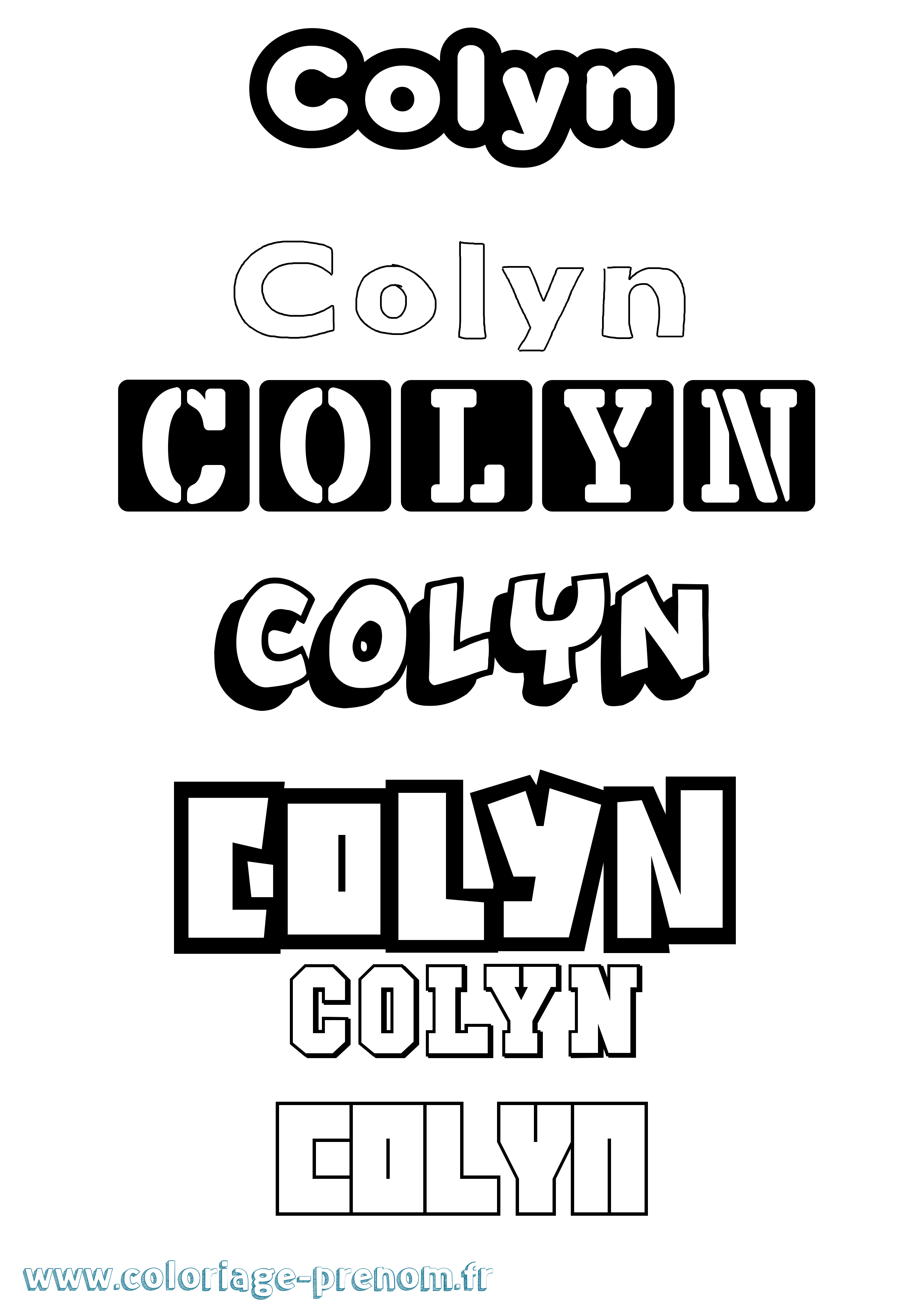 Coloriage prénom Colyn Simple