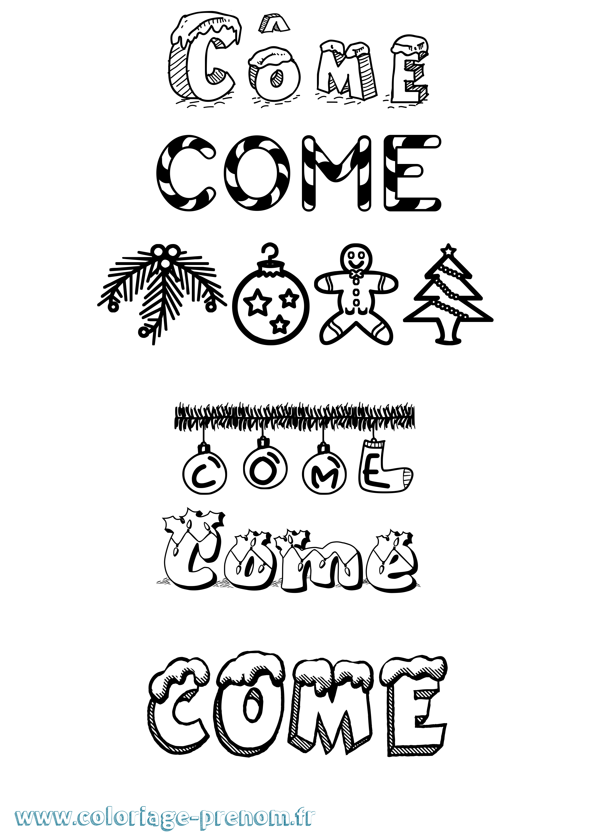 Coloriage prénom Côme