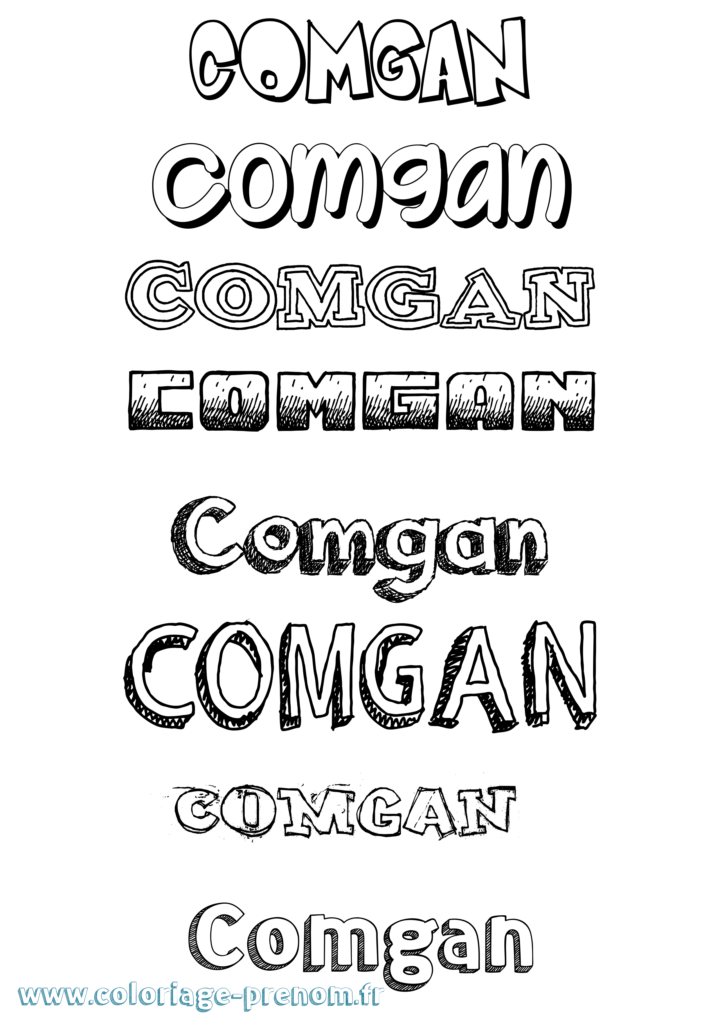 Coloriage Comgan Dessiné Coloriage prénom Comgan Dessiné