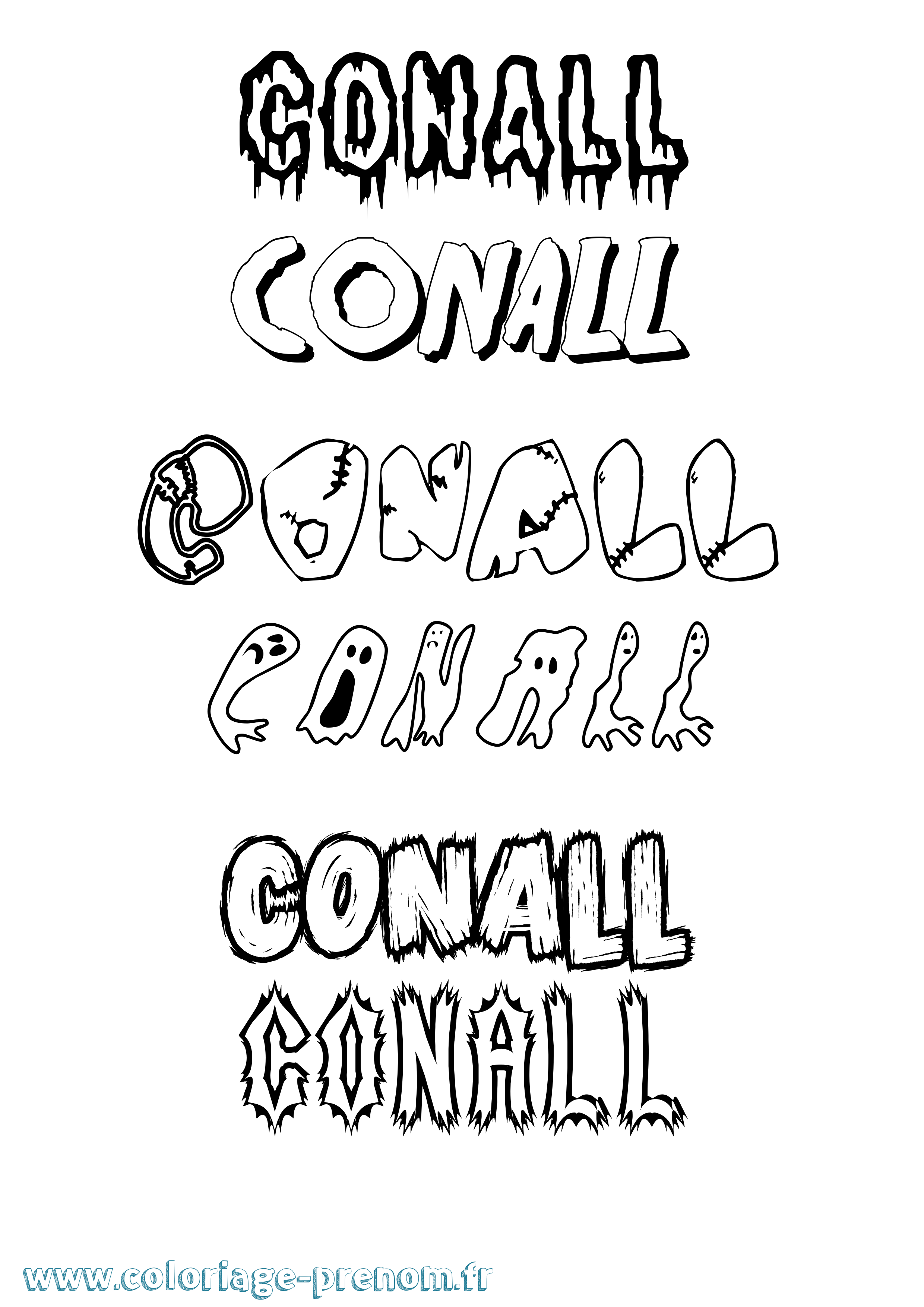 Coloriage prénom Conall Frisson