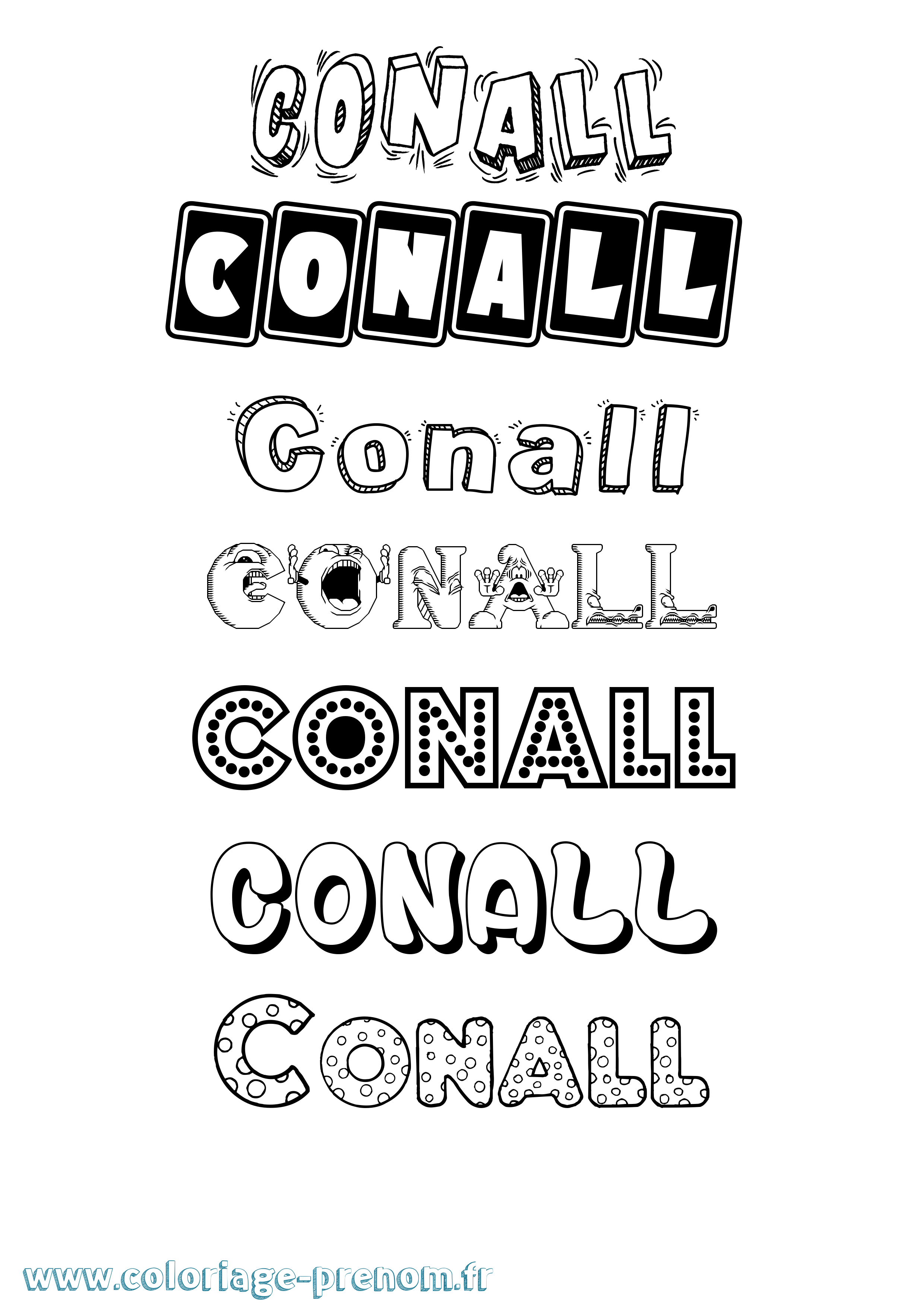 Coloriage prénom Conall Fun
