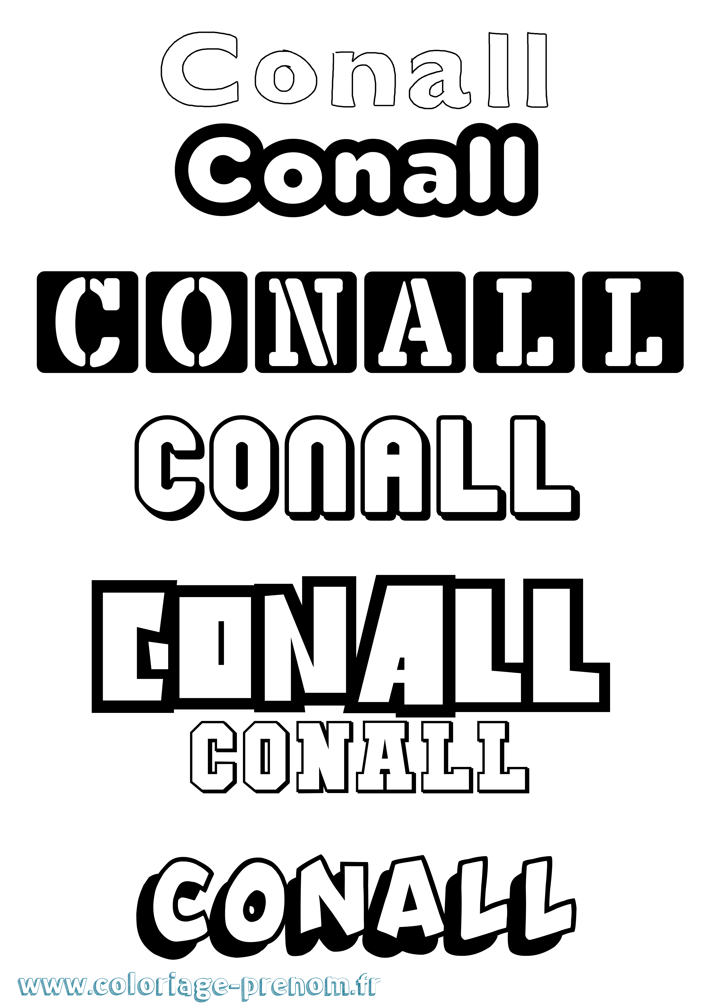 Coloriage prénom Conall Simple