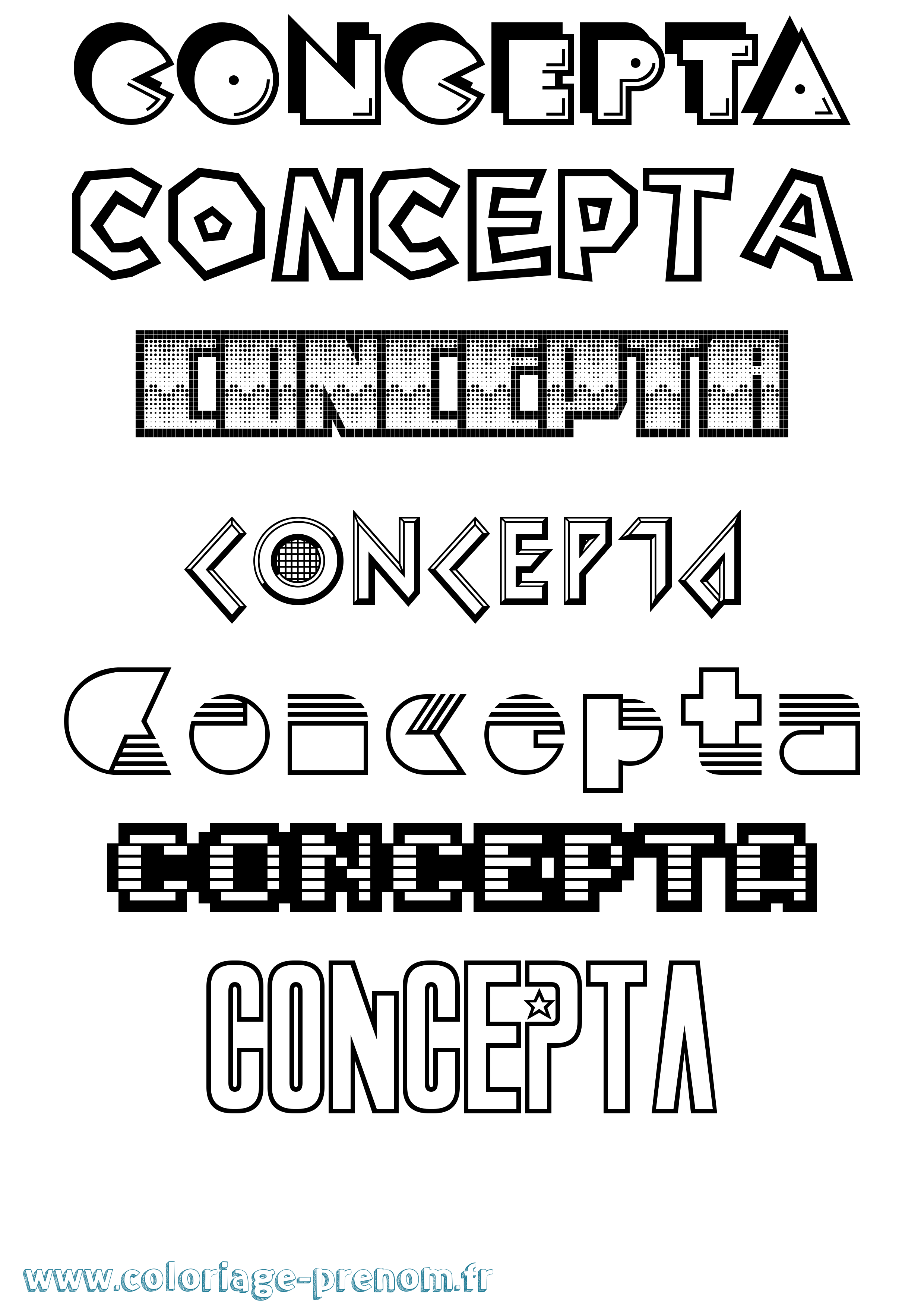 Coloriage Concepta Jeux Vidéos Coloriage prénom Concepta Jeux Vidéos