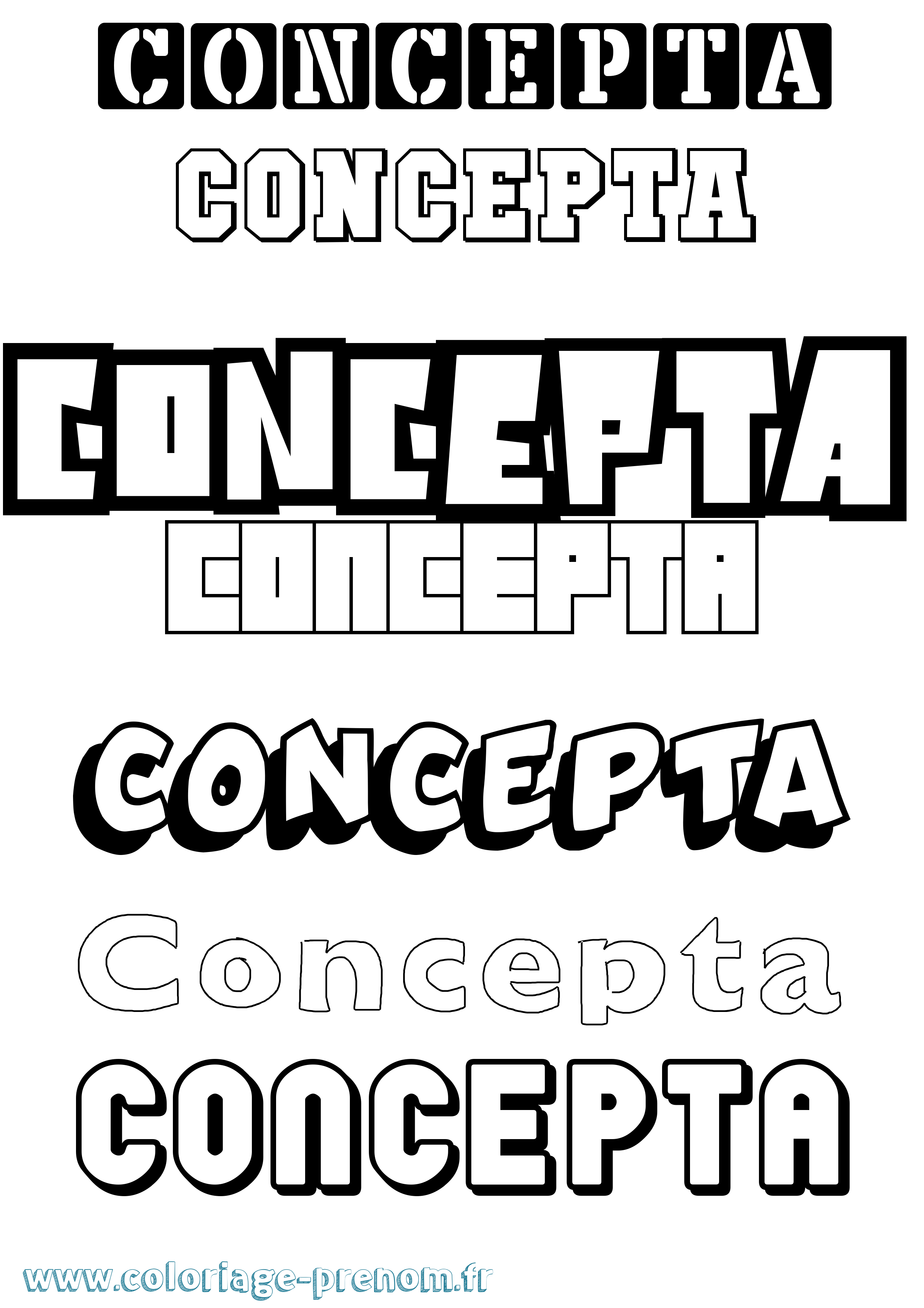 Coloriage Concepta Simple Coloriage prénom Concepta Simple