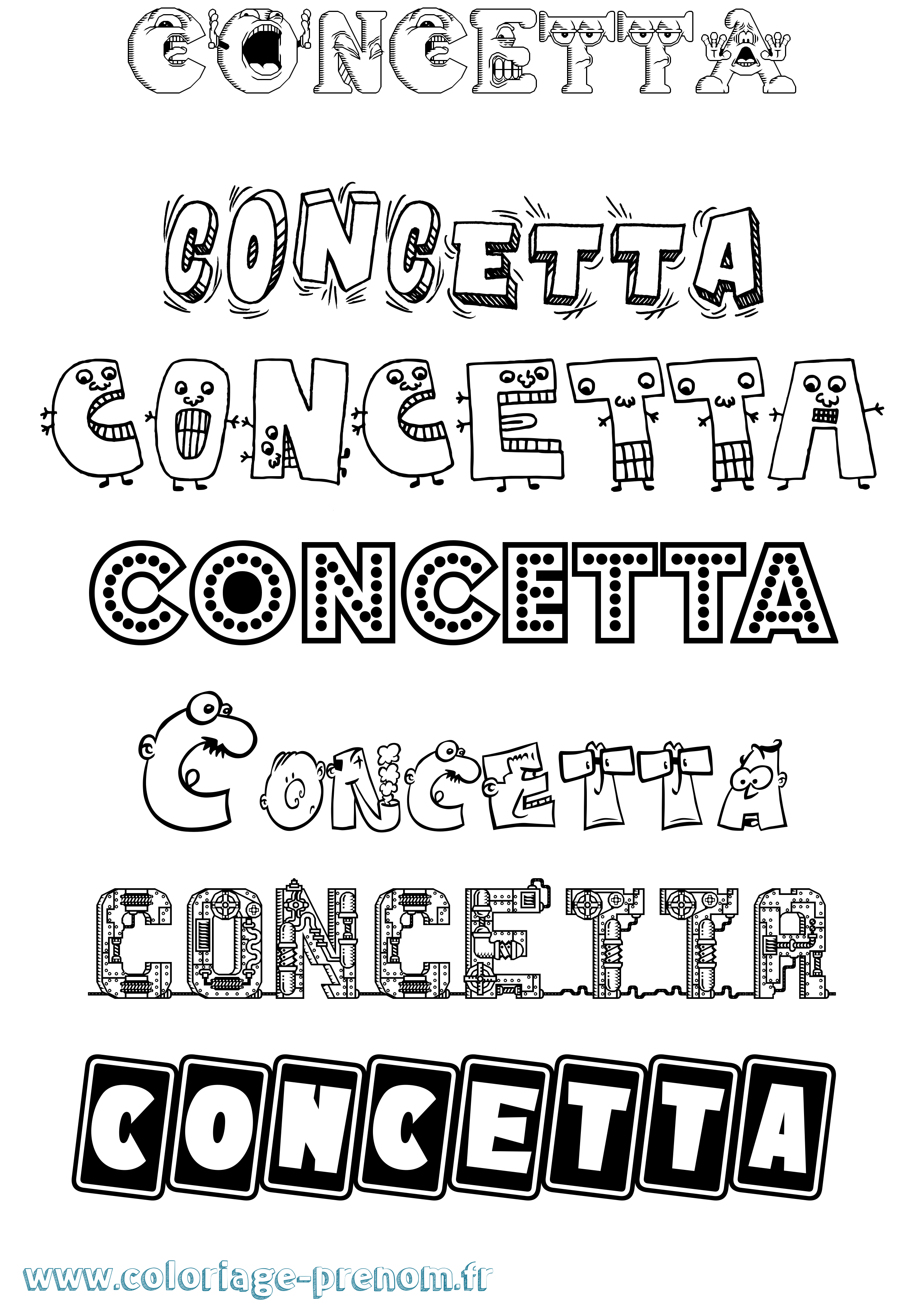 Coloriage prénom Concetta Fun