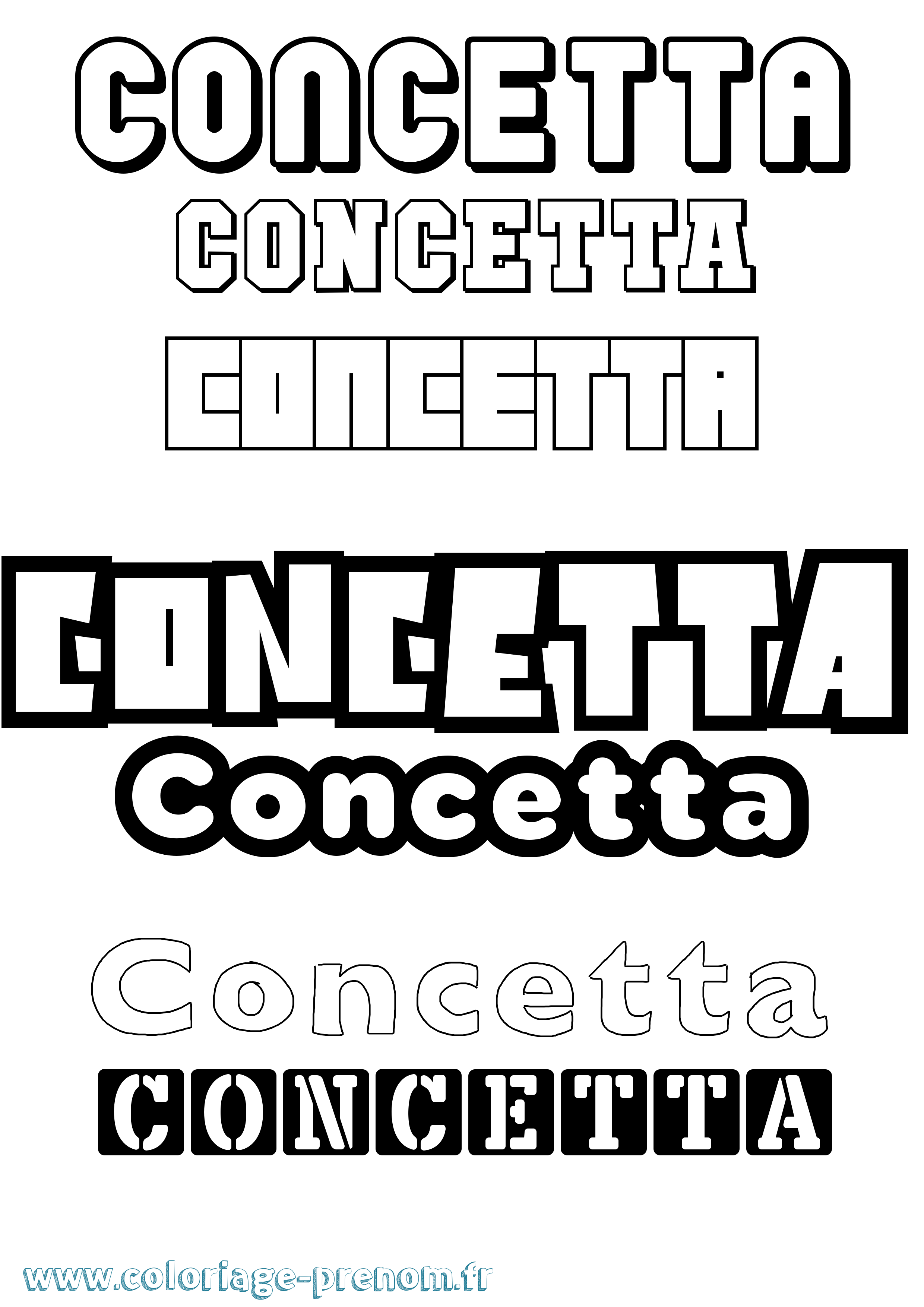 Coloriage Concetta Simple Coloriage prénom Concetta Simple