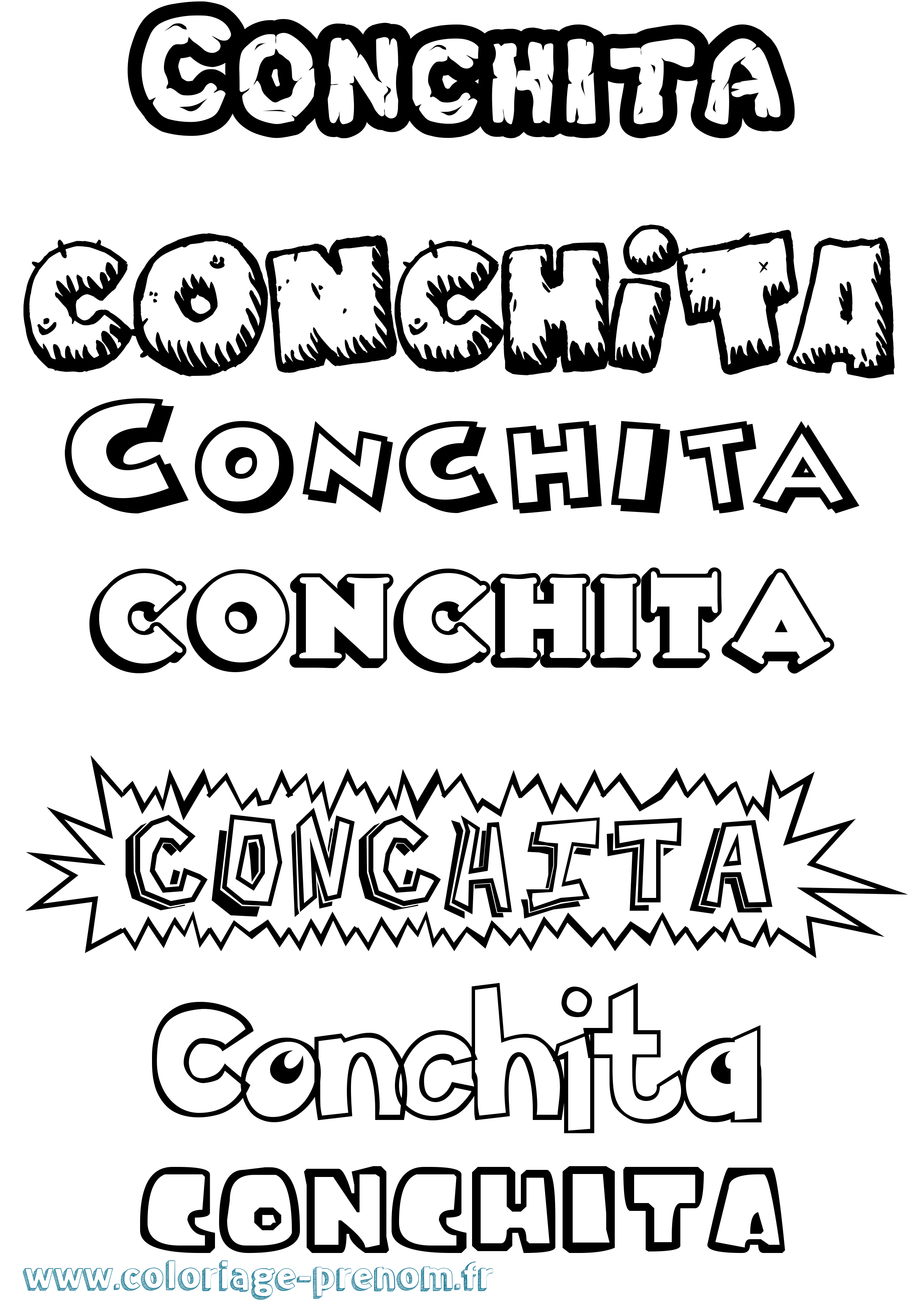 Coloriage Conchita Dessin Animé Coloriage prénom Conchita Dessin Animé
