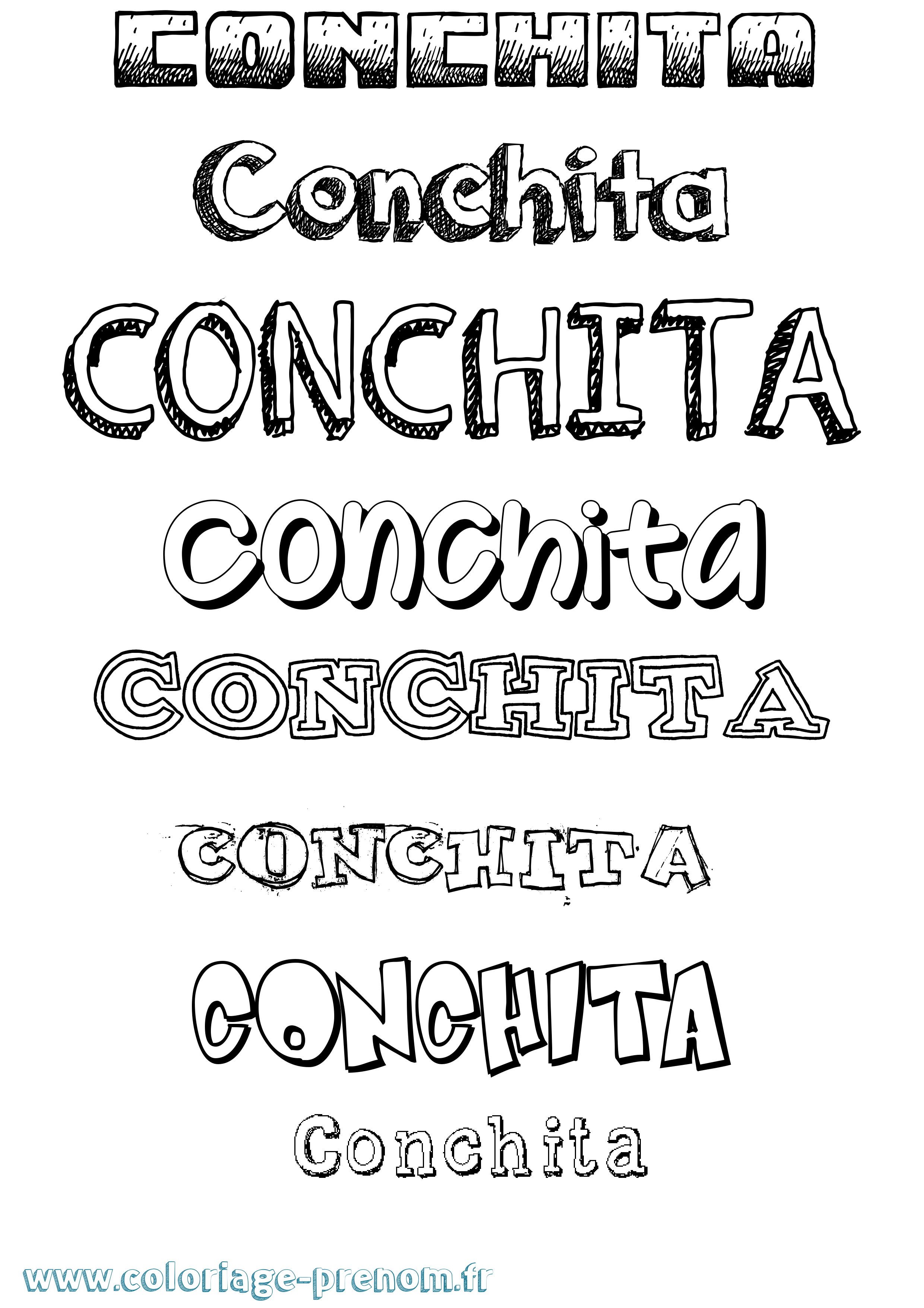 Coloriage Conchita Dessiné Coloriage prénom Conchita Dessiné