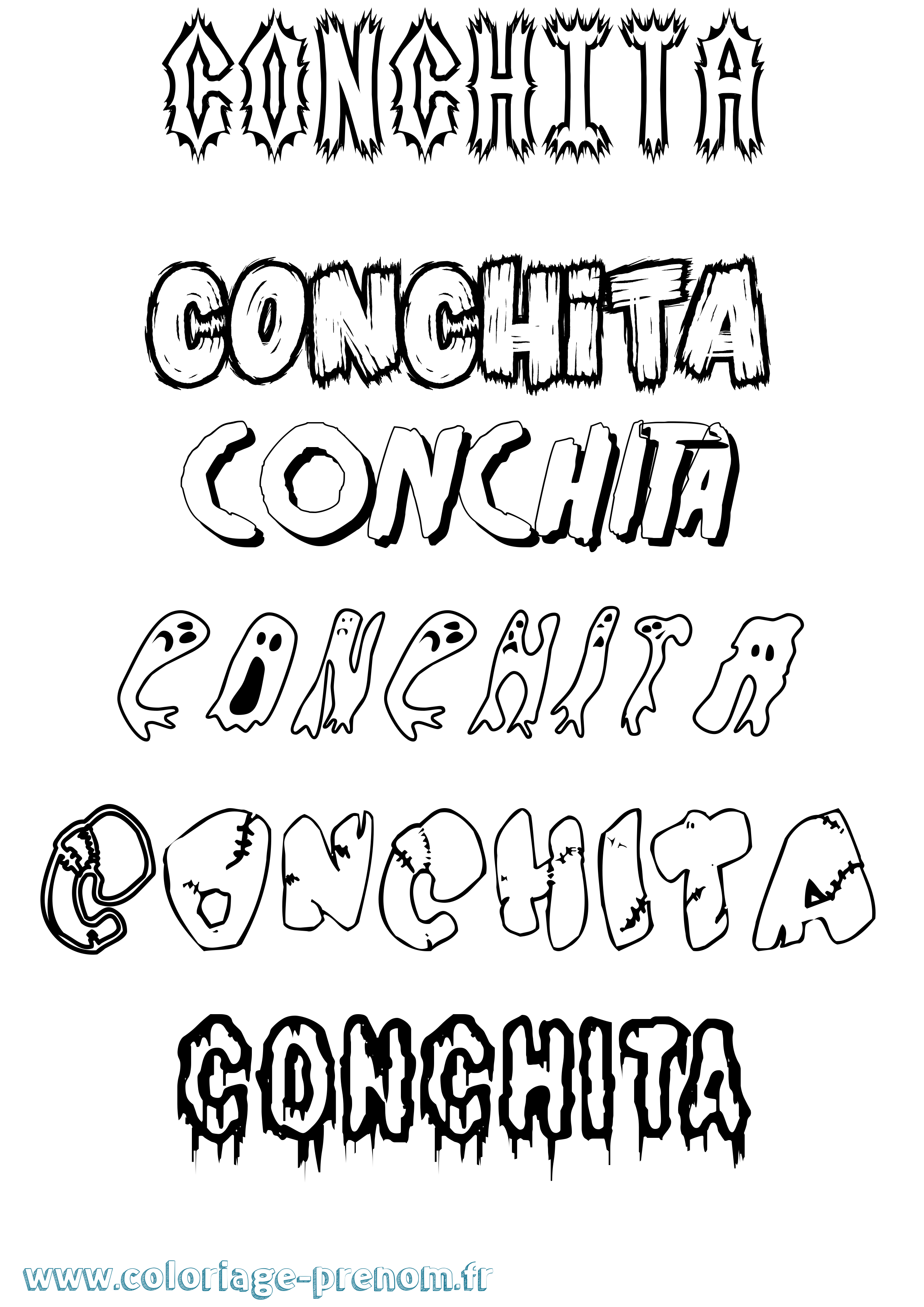 Coloriage Conchita Frisson Coloriage prénom Conchita Frisson