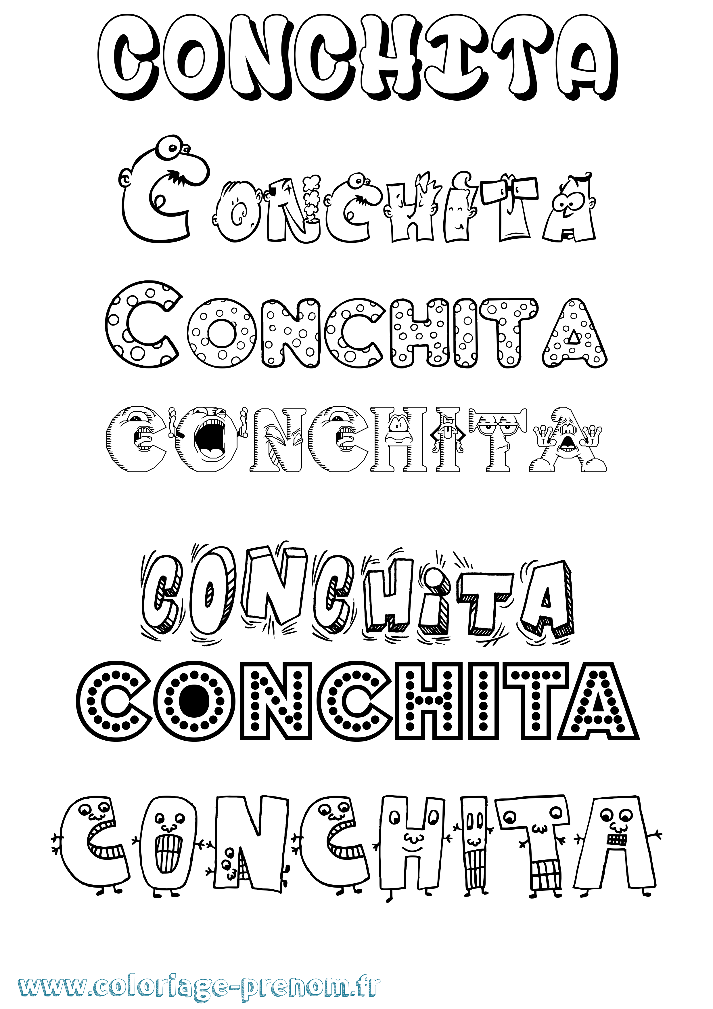 Coloriage Conchita Fun Coloriage prénom Conchita Fun