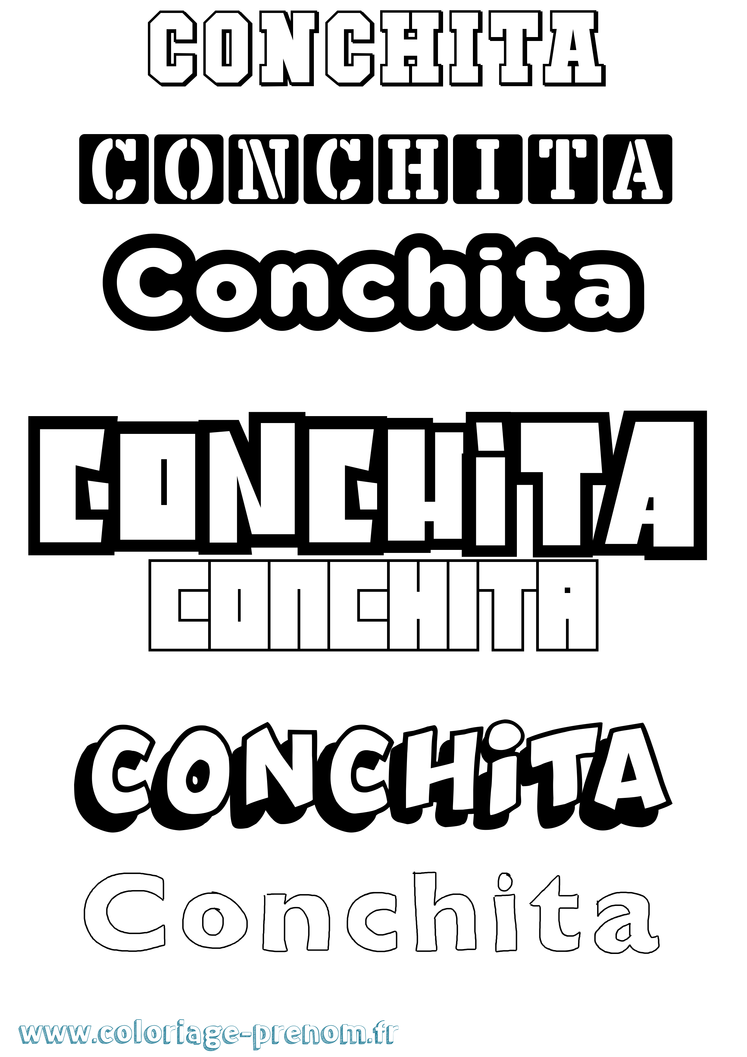 Coloriage Conchita Simple Coloriage prénom Conchita Simple