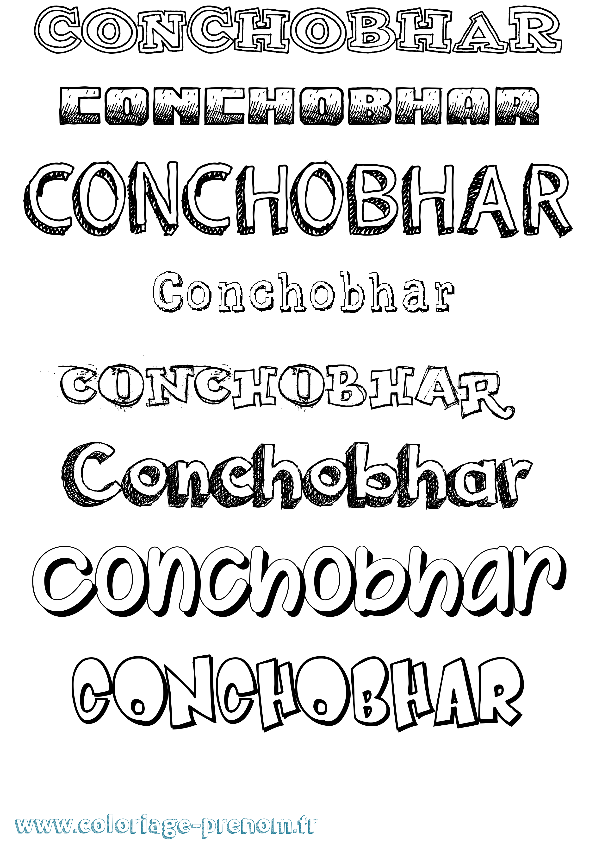 Coloriage prénom Conchobhar Dessiné
