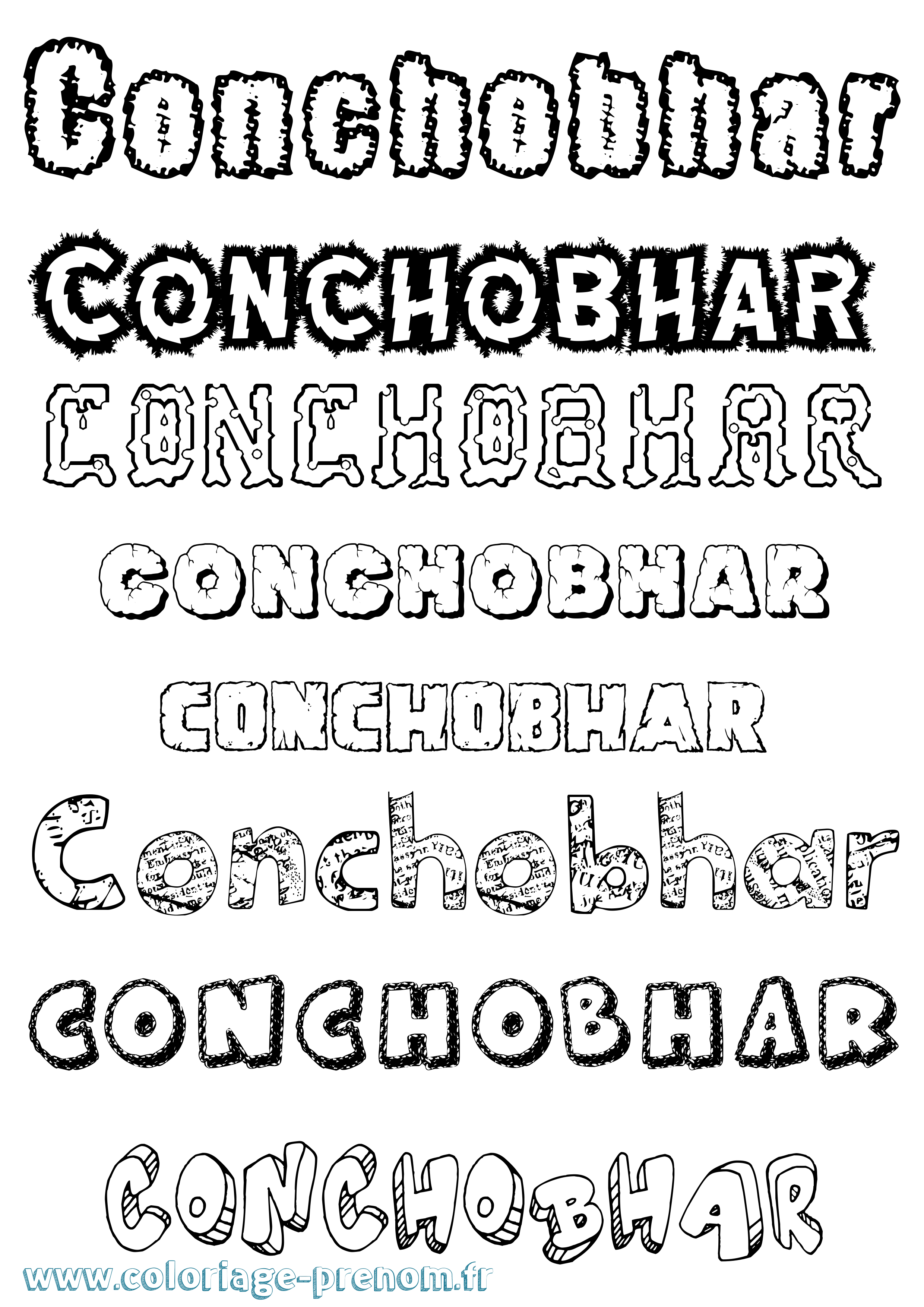 Coloriage Conchobhar Destructuré Coloriage prénom Conchobhar Destructuré