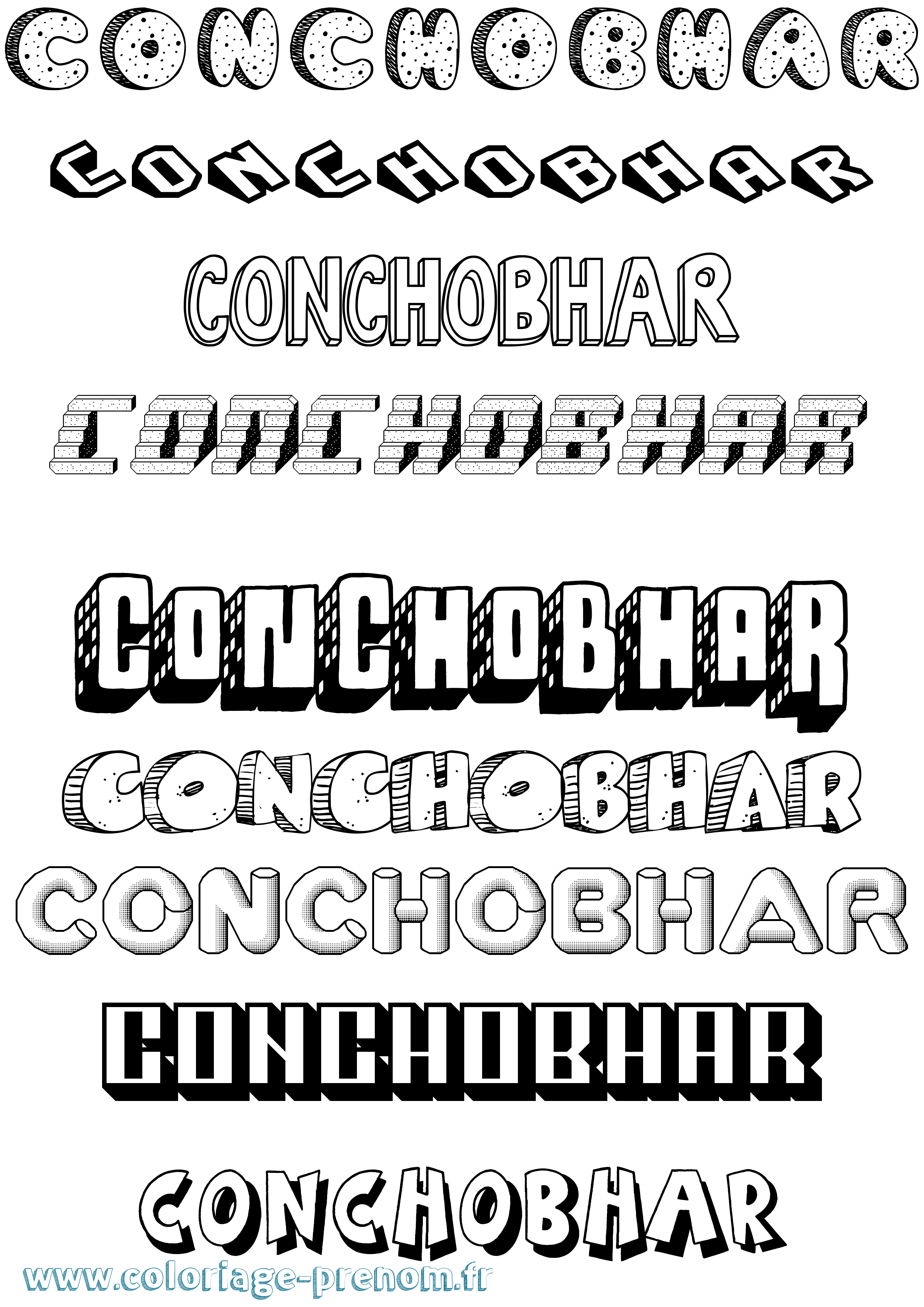 Coloriage Conchobhar Effet 3D Coloriage prénom Conchobhar Effet 3D