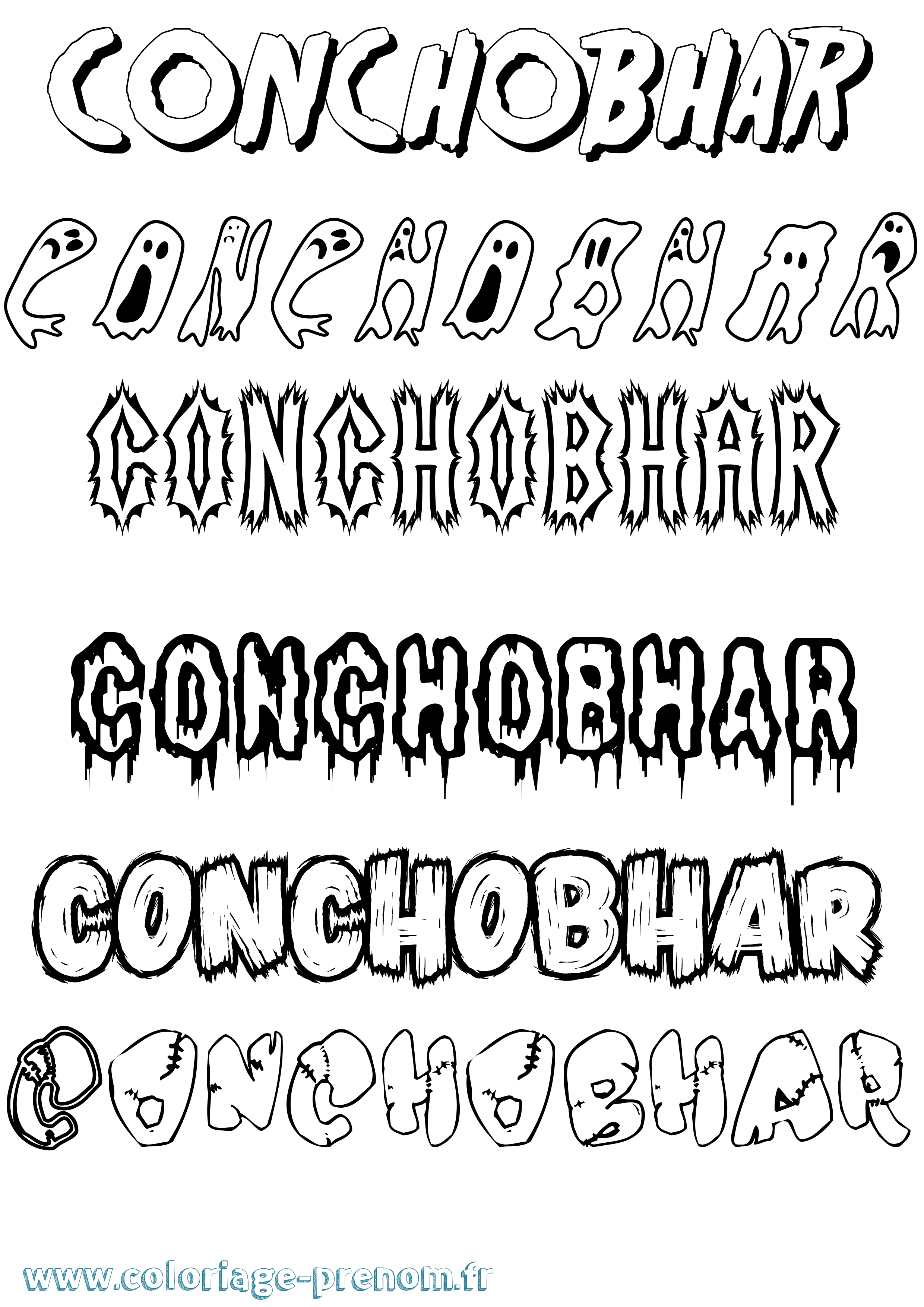 Coloriage Conchobhar Frisson Coloriage prénom Conchobhar Frisson
