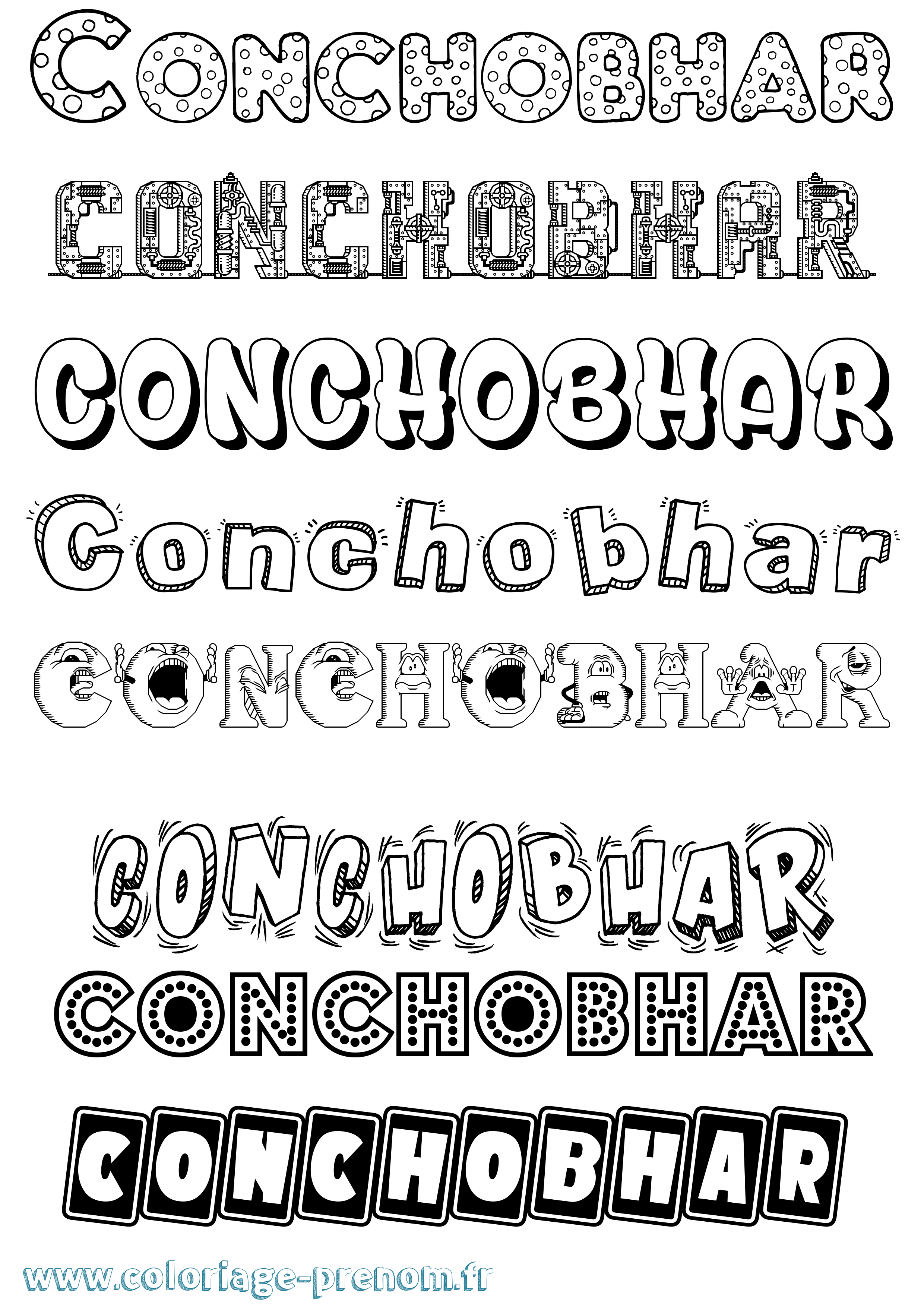 Coloriage Conchobhar Fun Coloriage prénom Conchobhar Fun