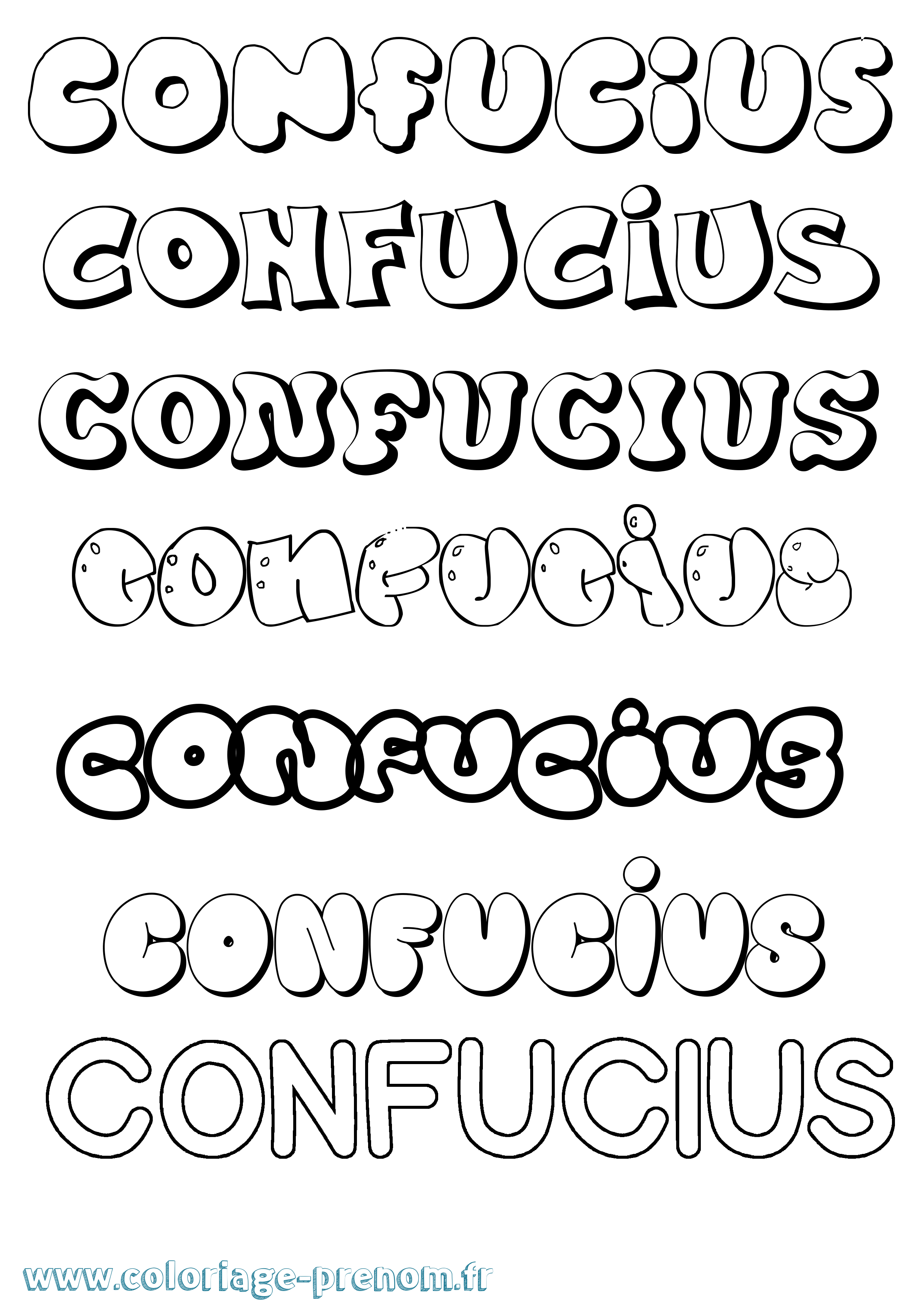 Coloriage Confucius Bubble Coloriage prénom Confucius Bubble