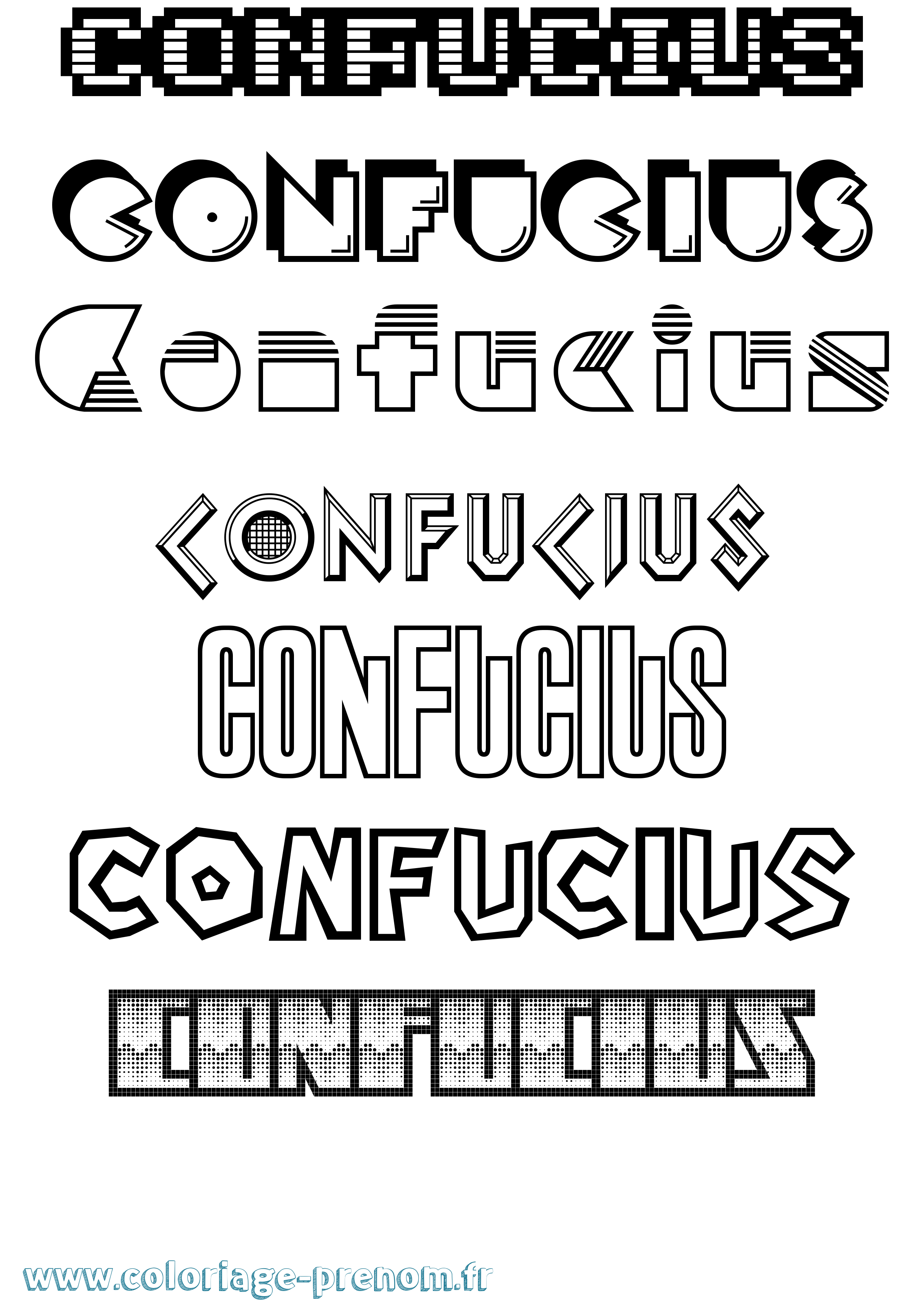 Coloriage Confucius Jeux Vidéos Coloriage prénom Confucius Jeux Vidéos