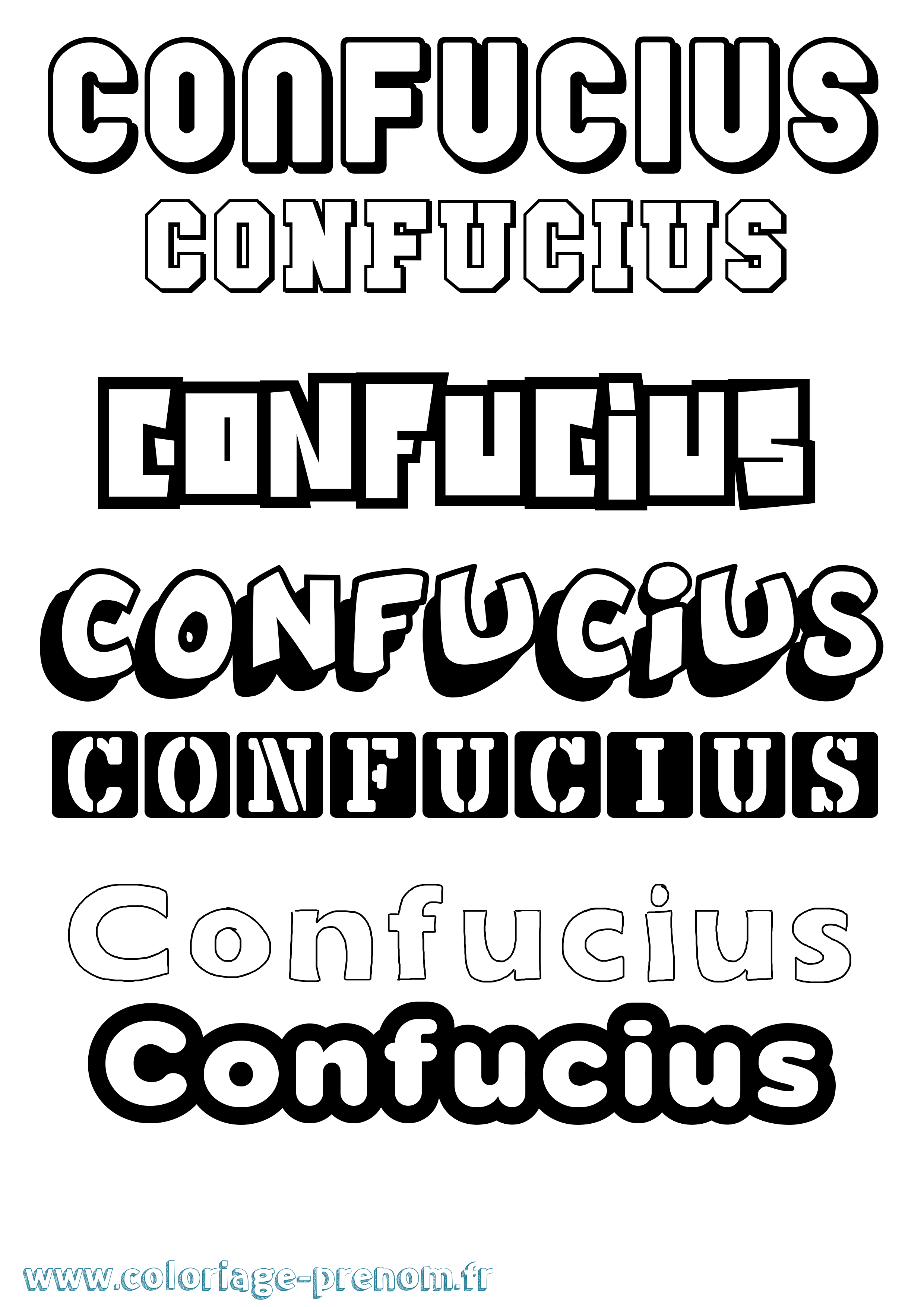 Coloriage Confucius Simple Coloriage prénom Confucius Simple