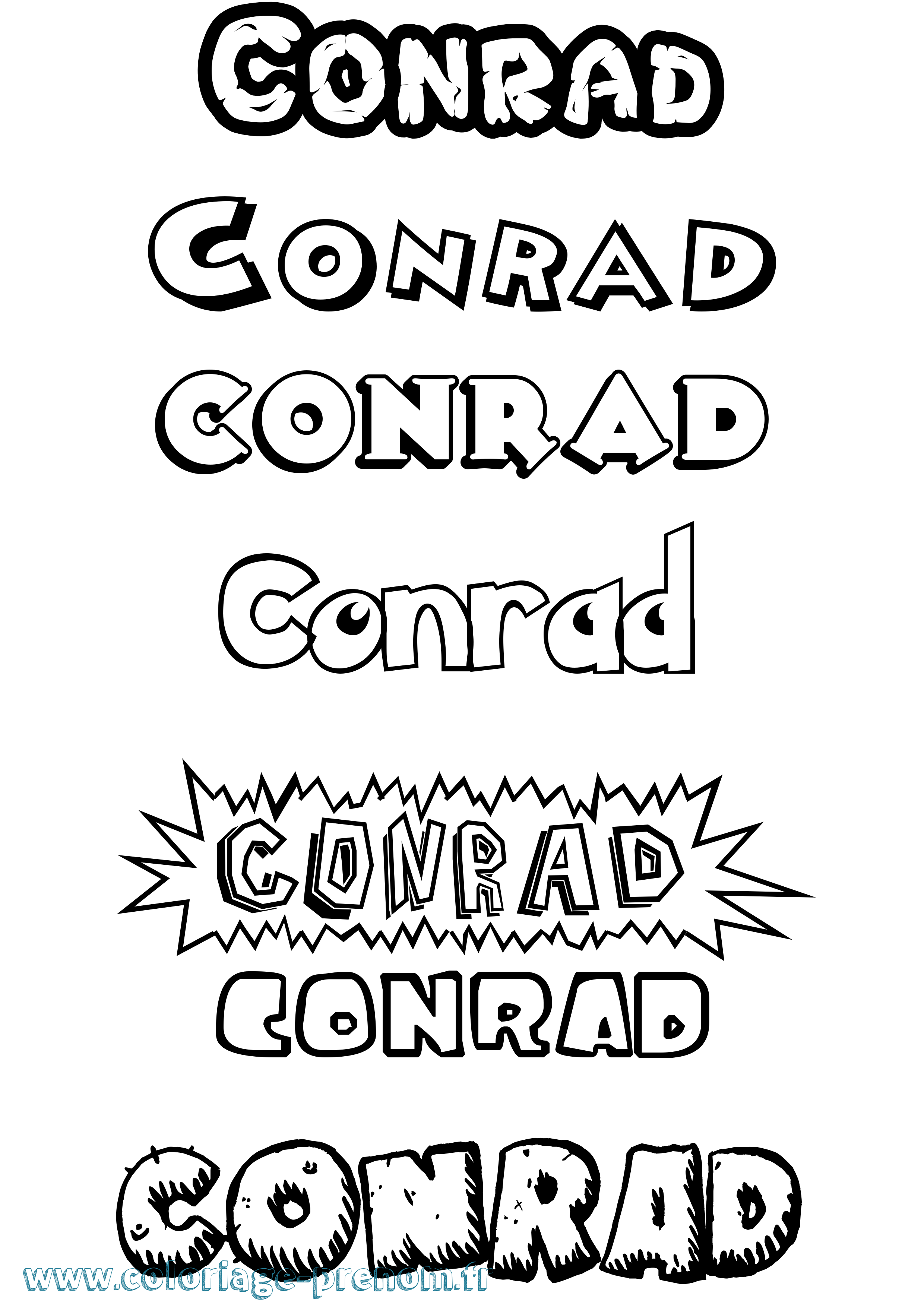 Coloriage prénom Conrad Dessin Animé