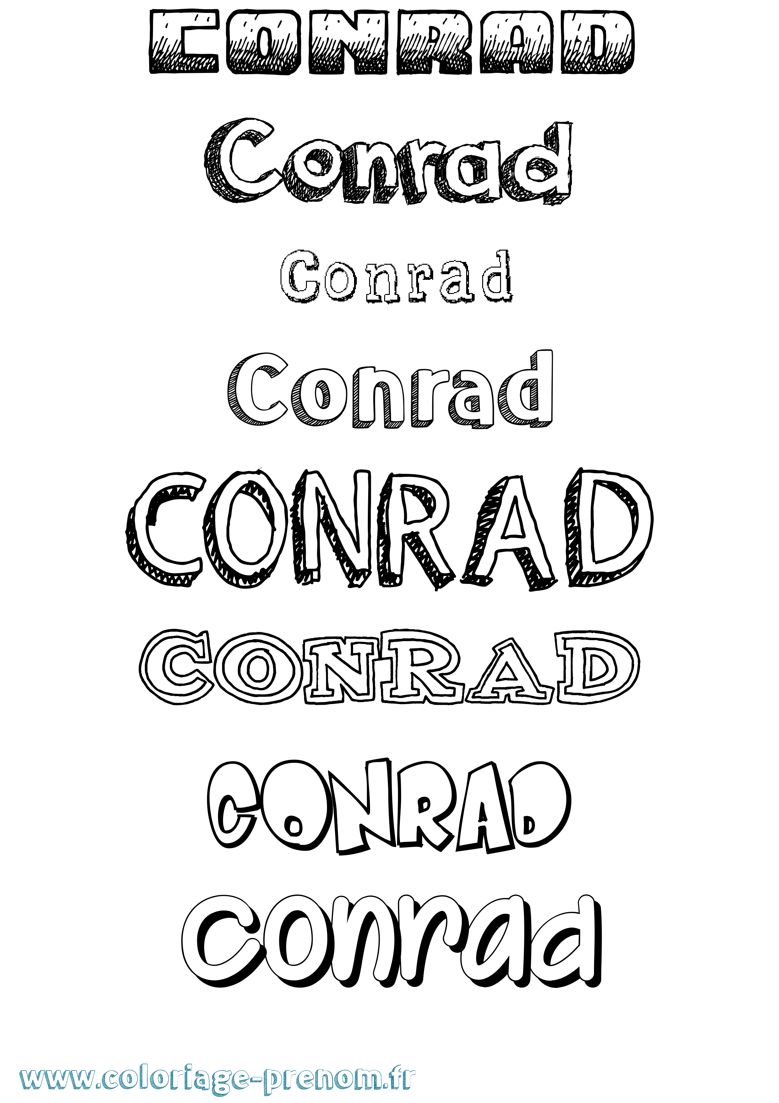 Coloriage prénom Conrad Dessiné