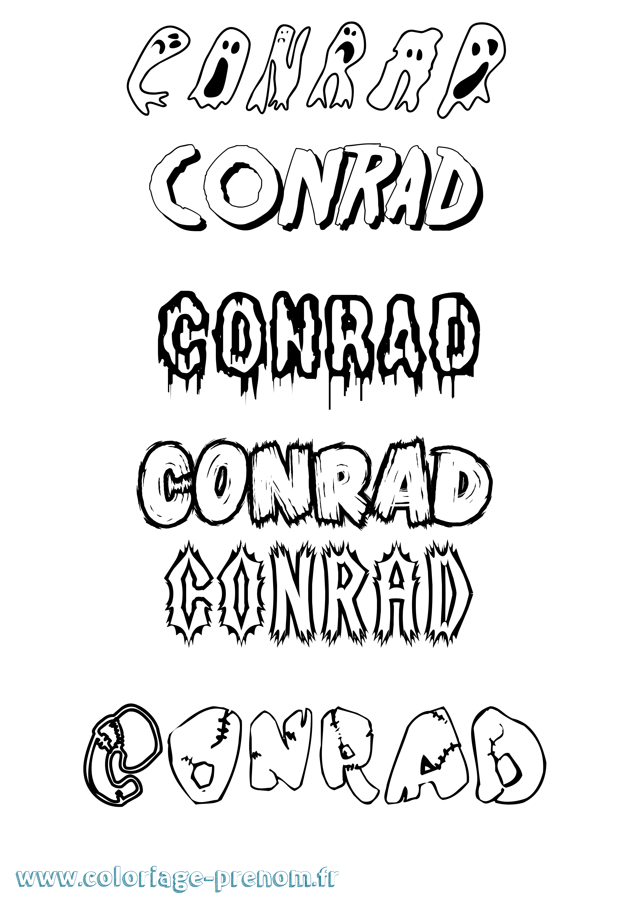 Coloriage prénom Conrad Frisson