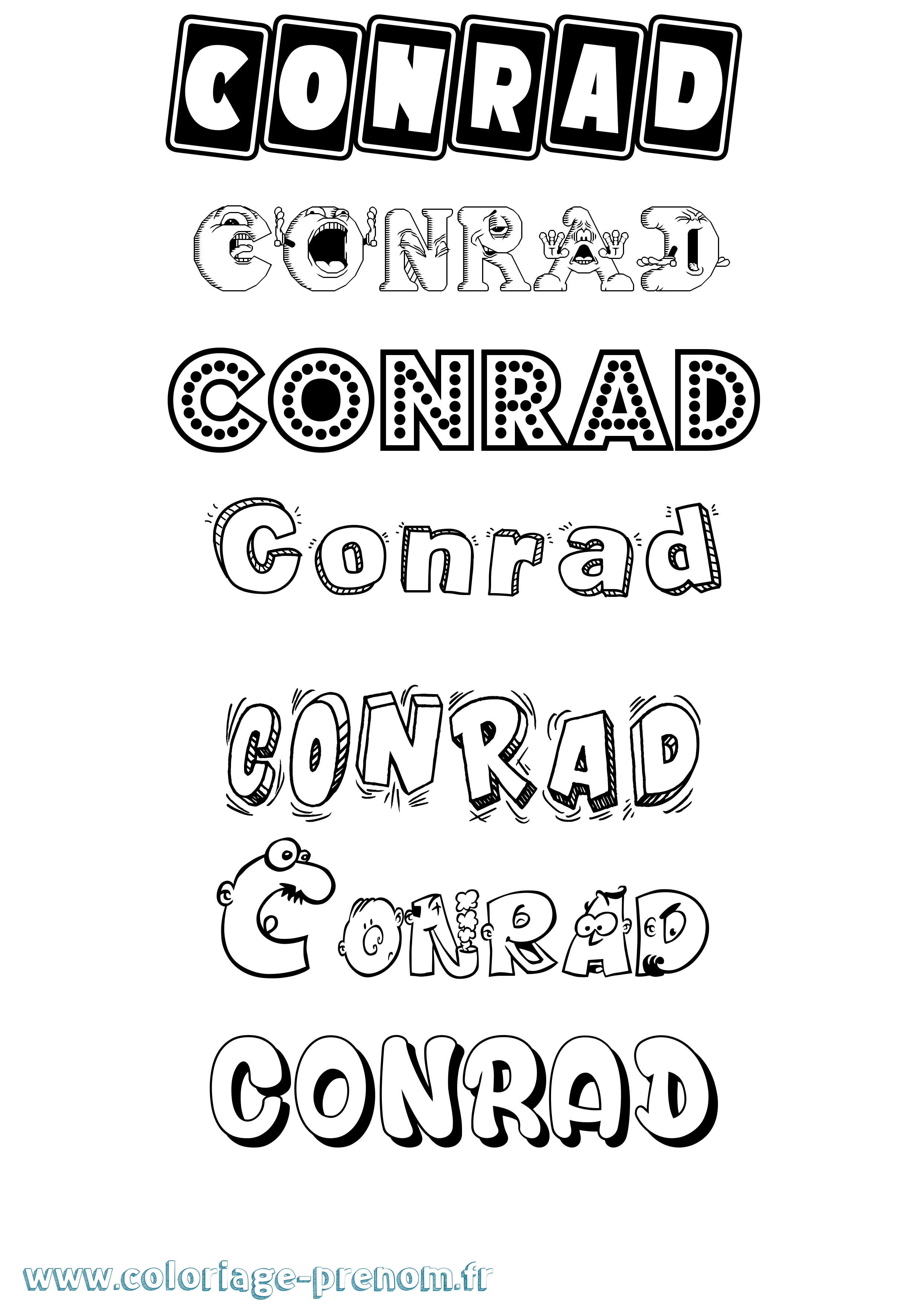 Coloriage prénom Conrad Fun