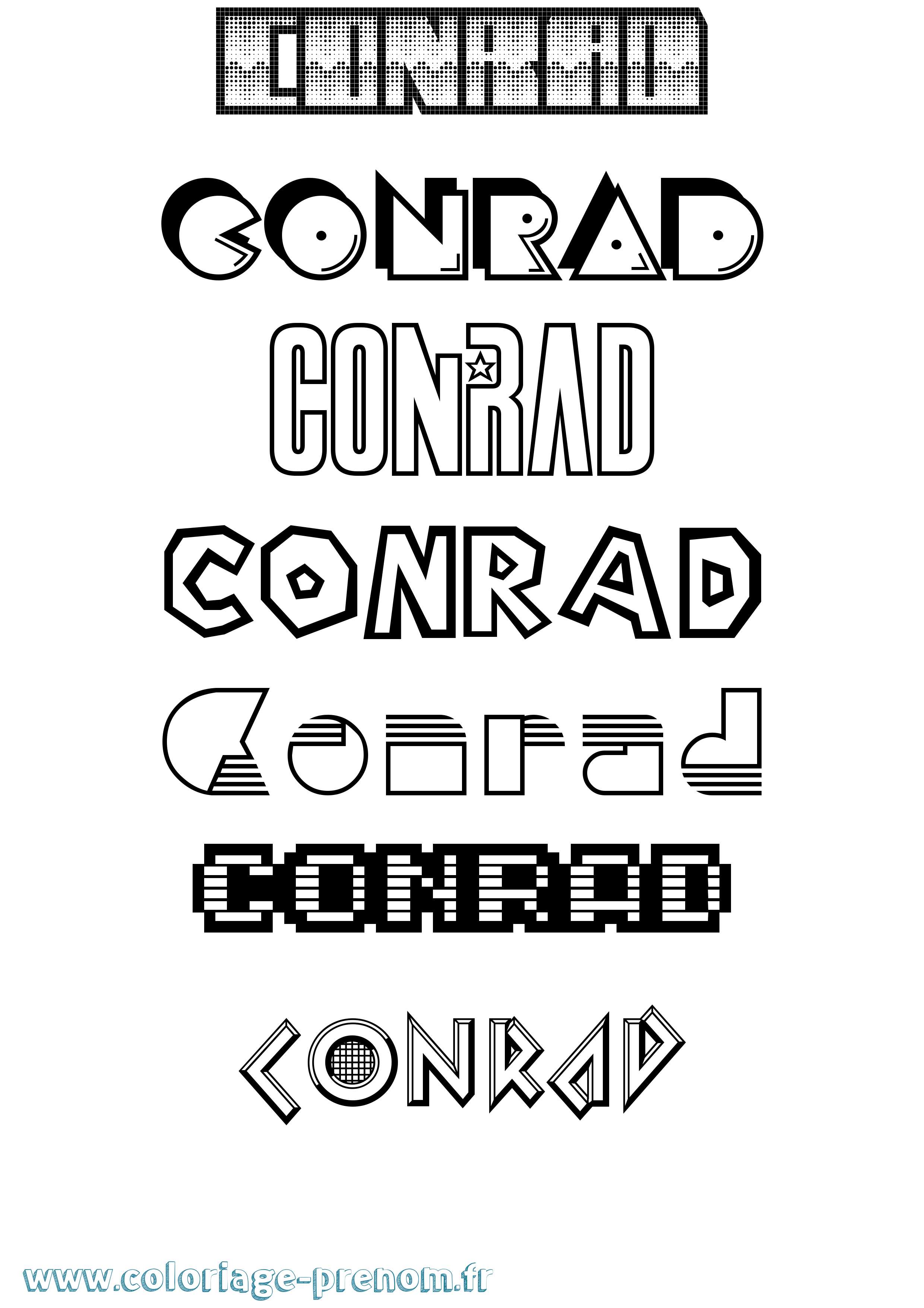 Coloriage prénom Conrad Jeux Vidéos