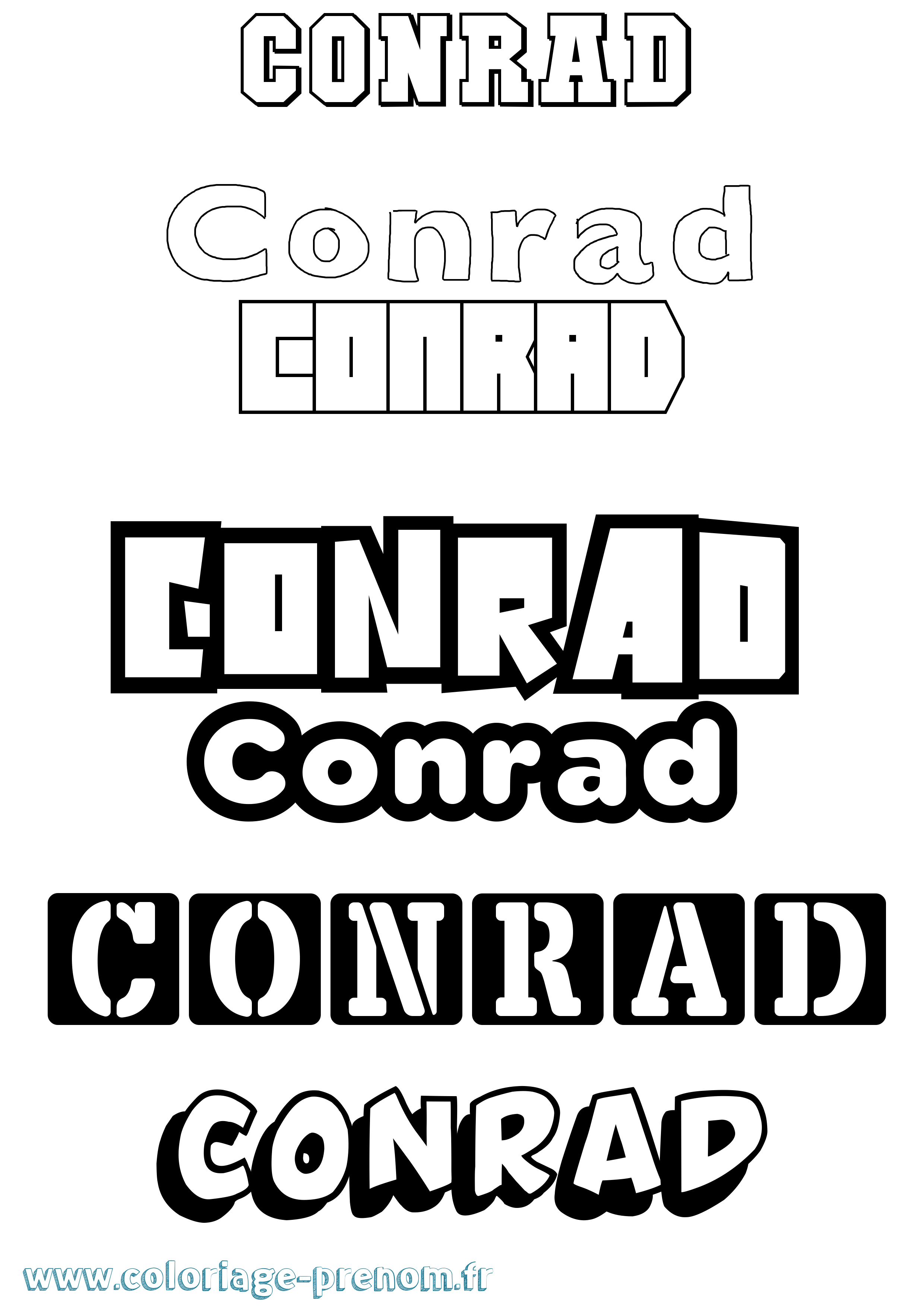 Coloriage prénom Conrad Simple