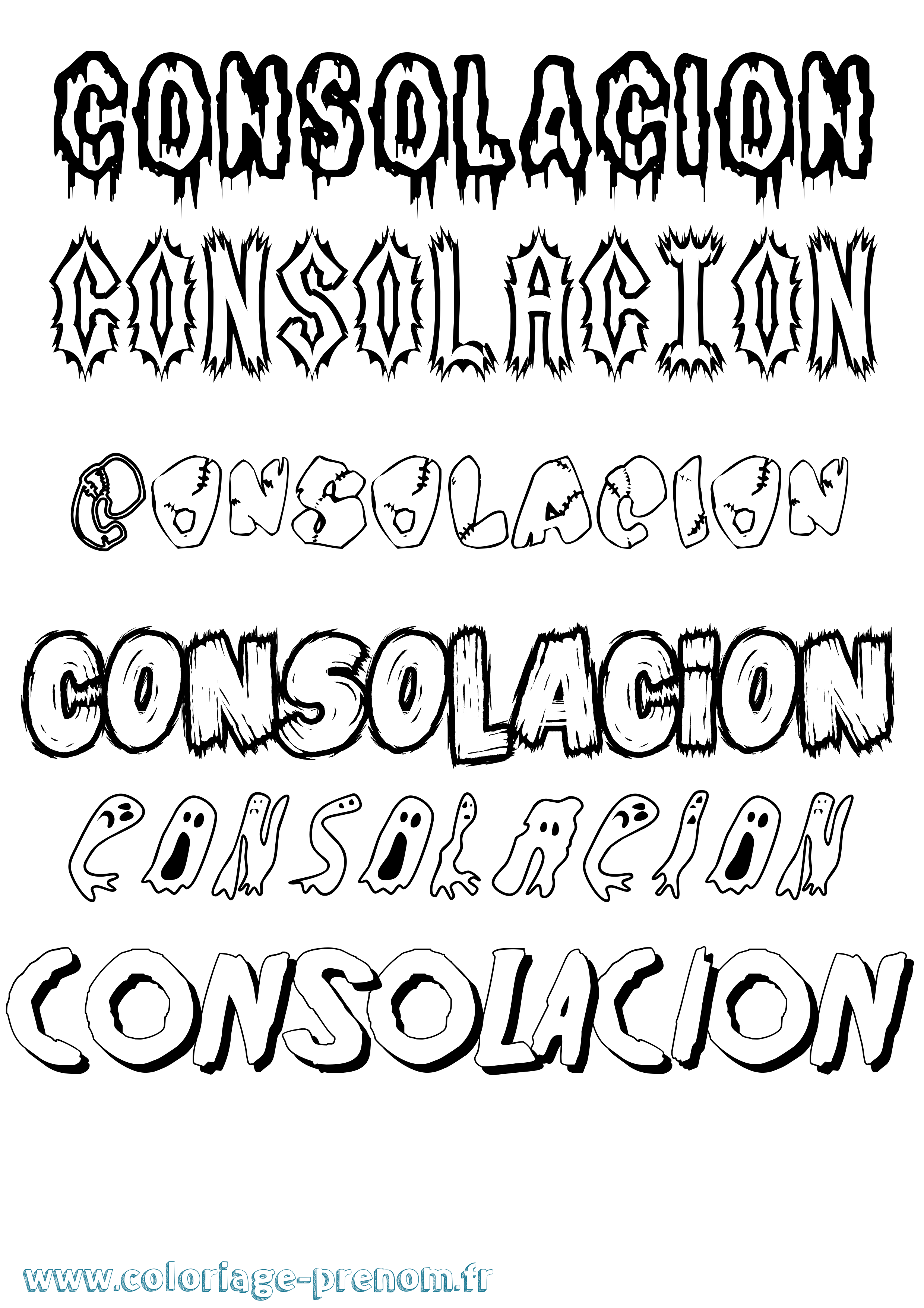 Coloriage prénom Consolacion Frisson