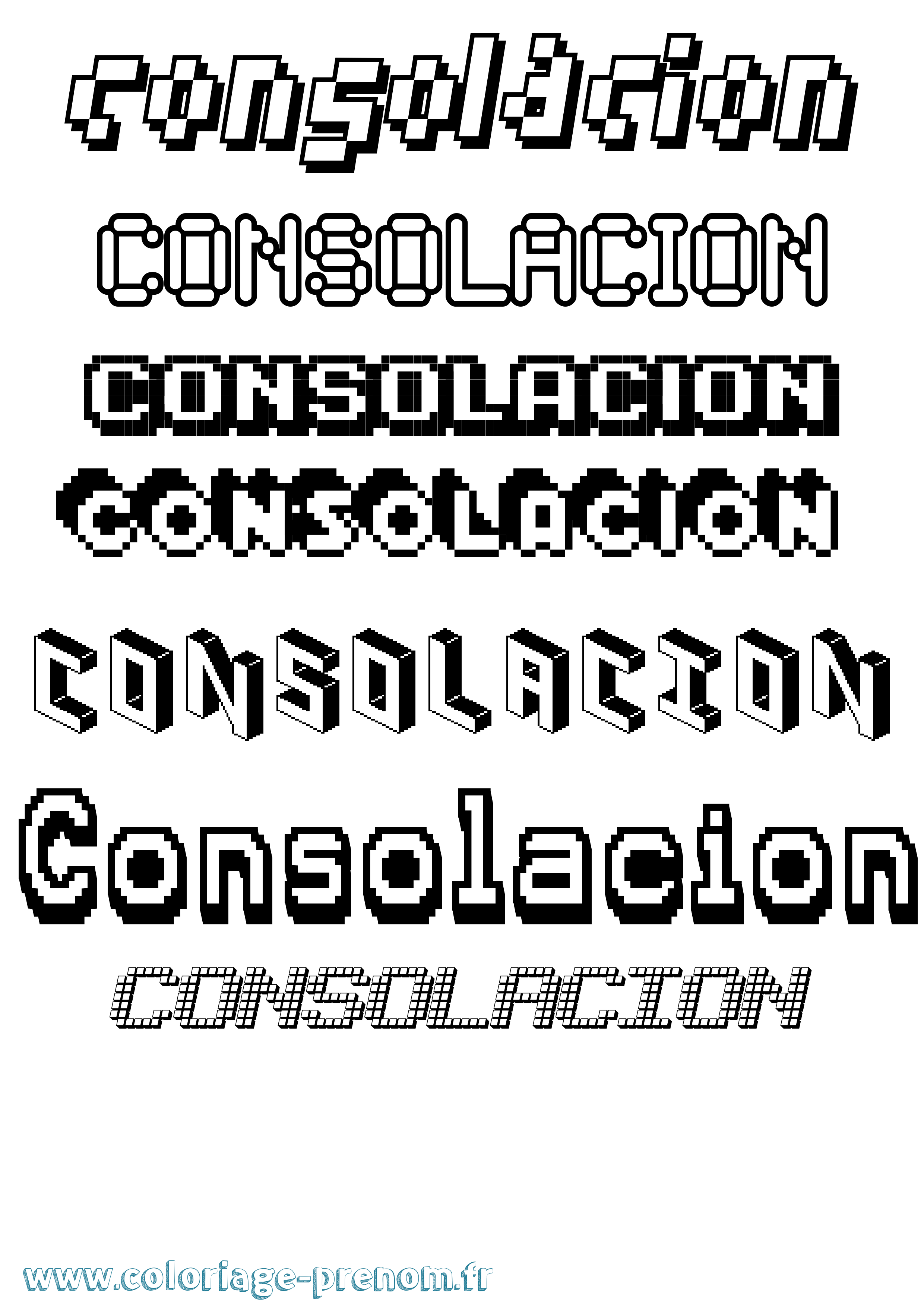 Coloriage prénom Consolacion Pixel