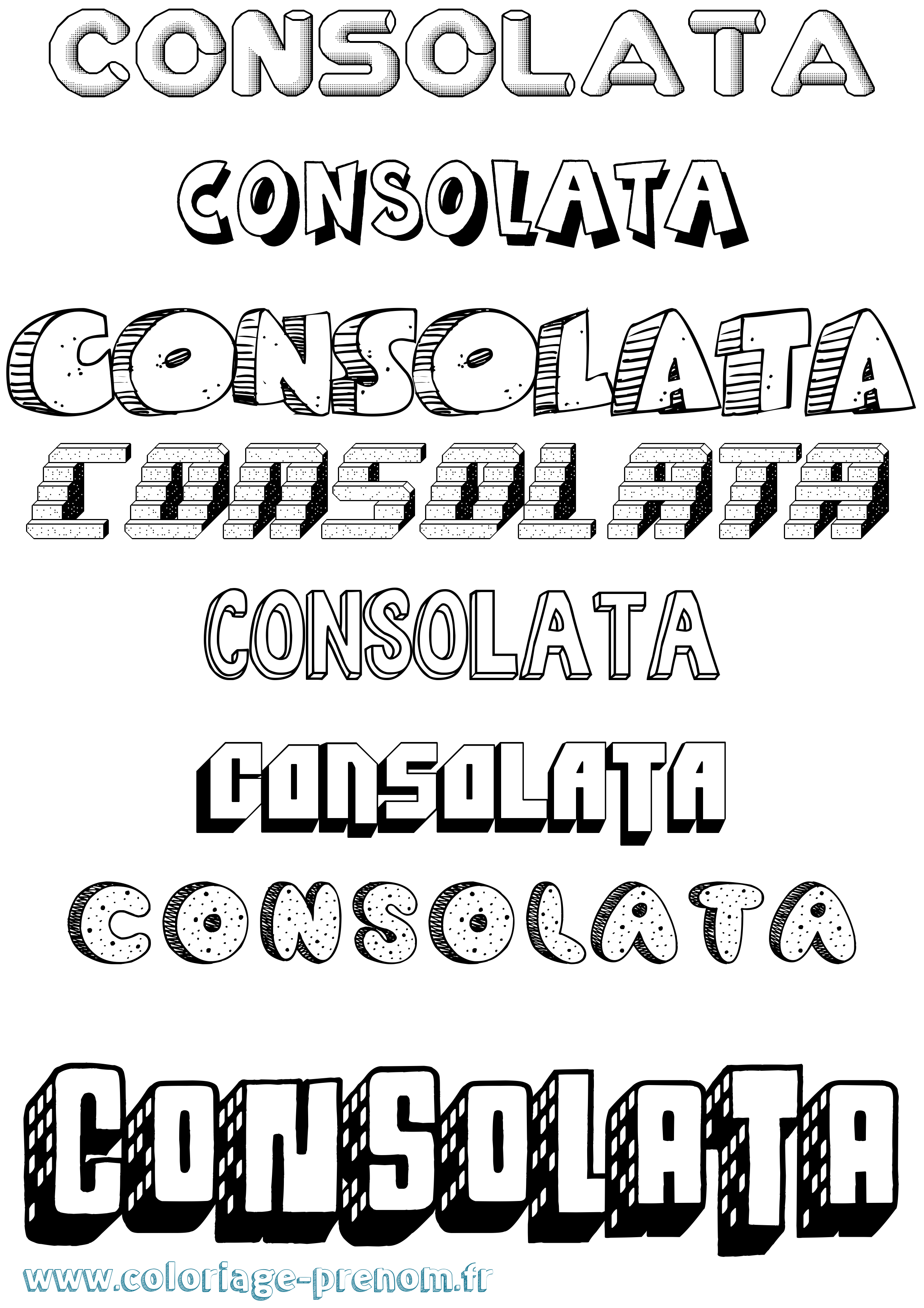 Coloriage prénom Consolata Effet 3D