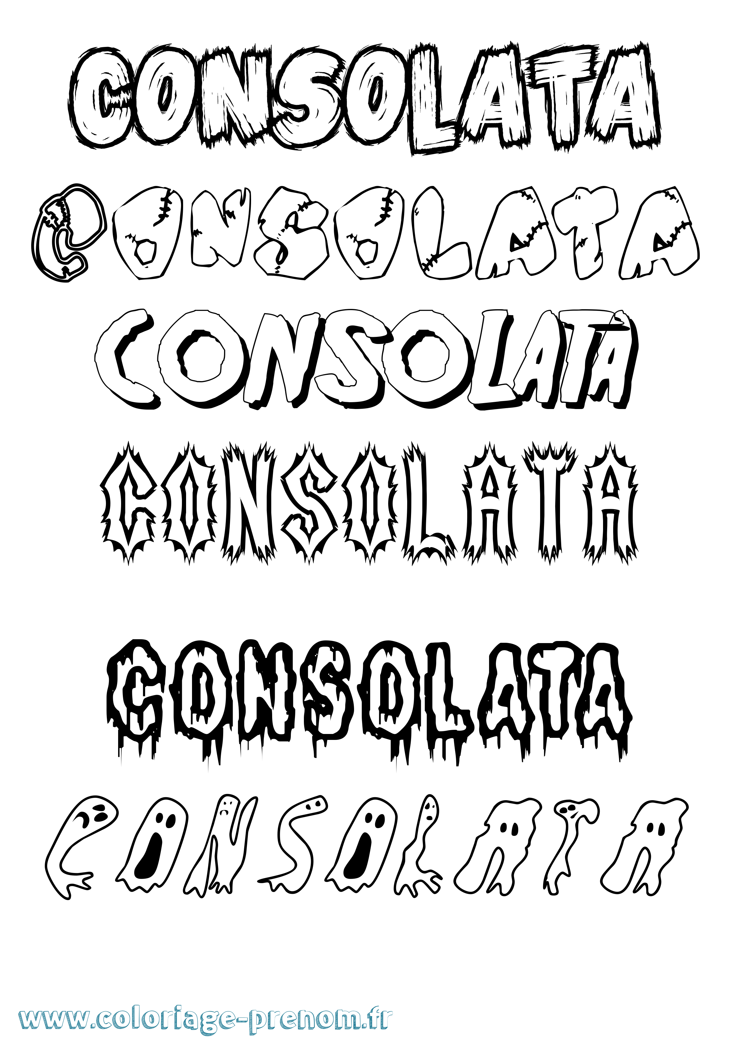 Coloriage prénom Consolata Frisson