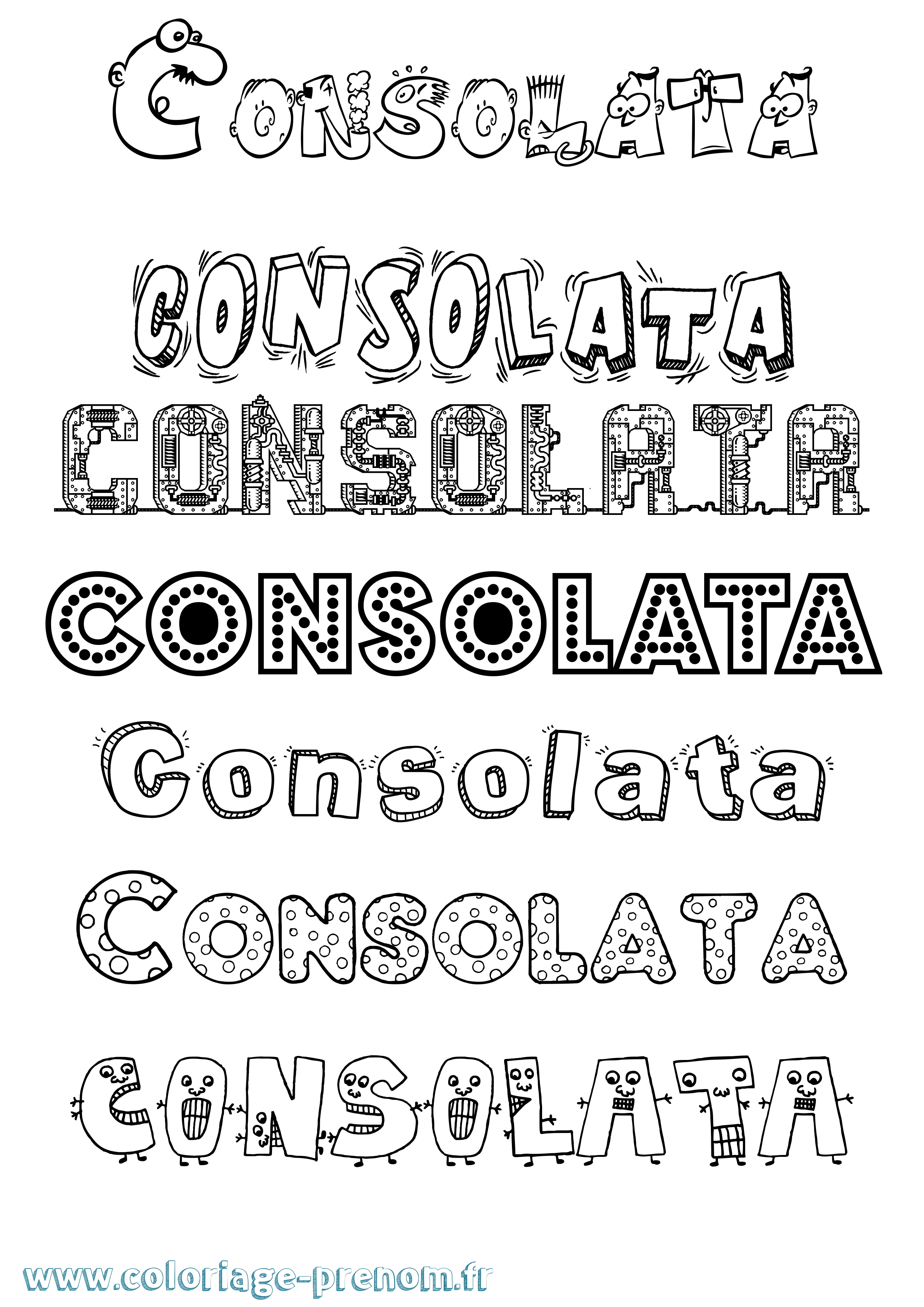 Coloriage prénom Consolata Fun