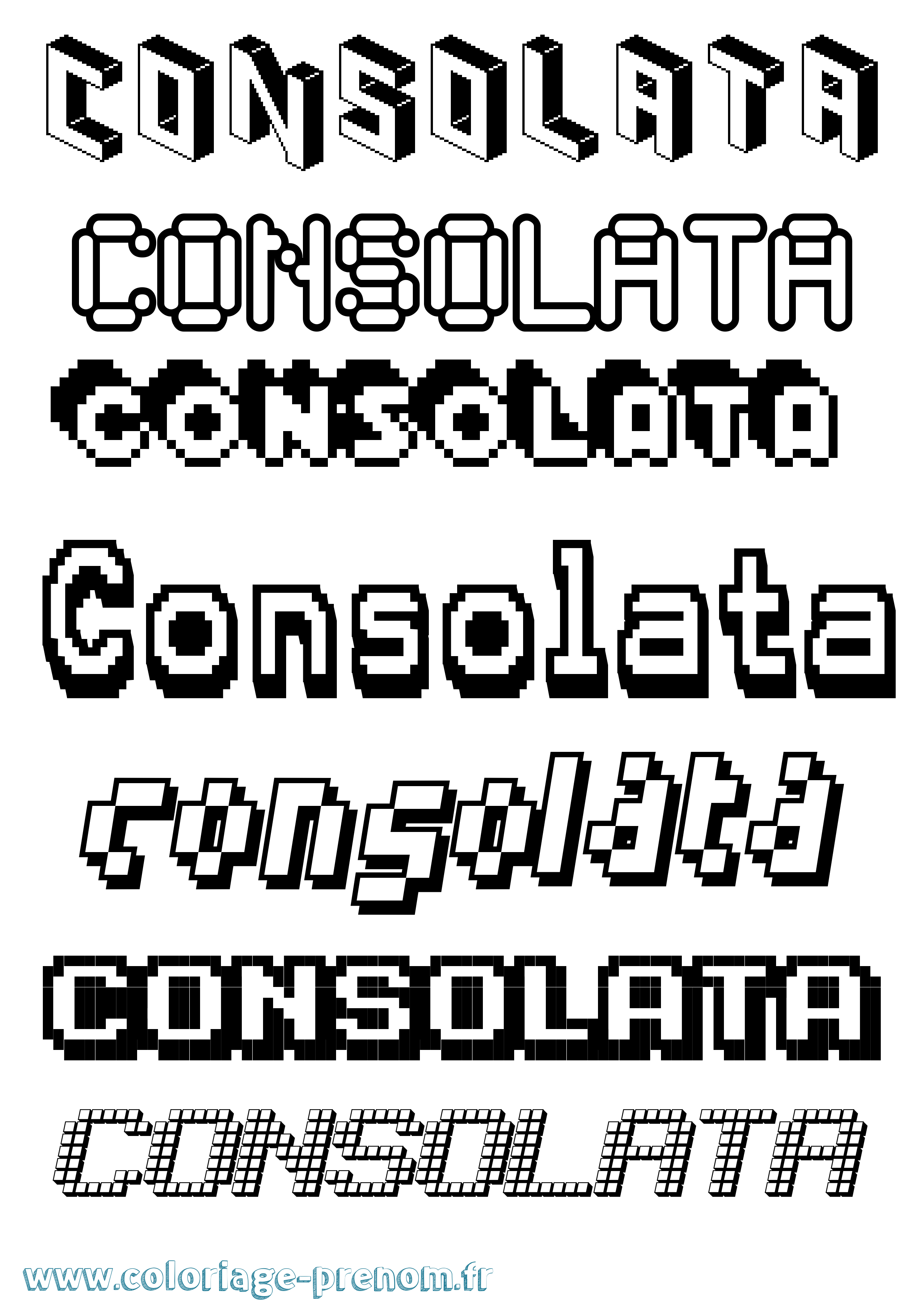 Coloriage prénom Consolata Pixel