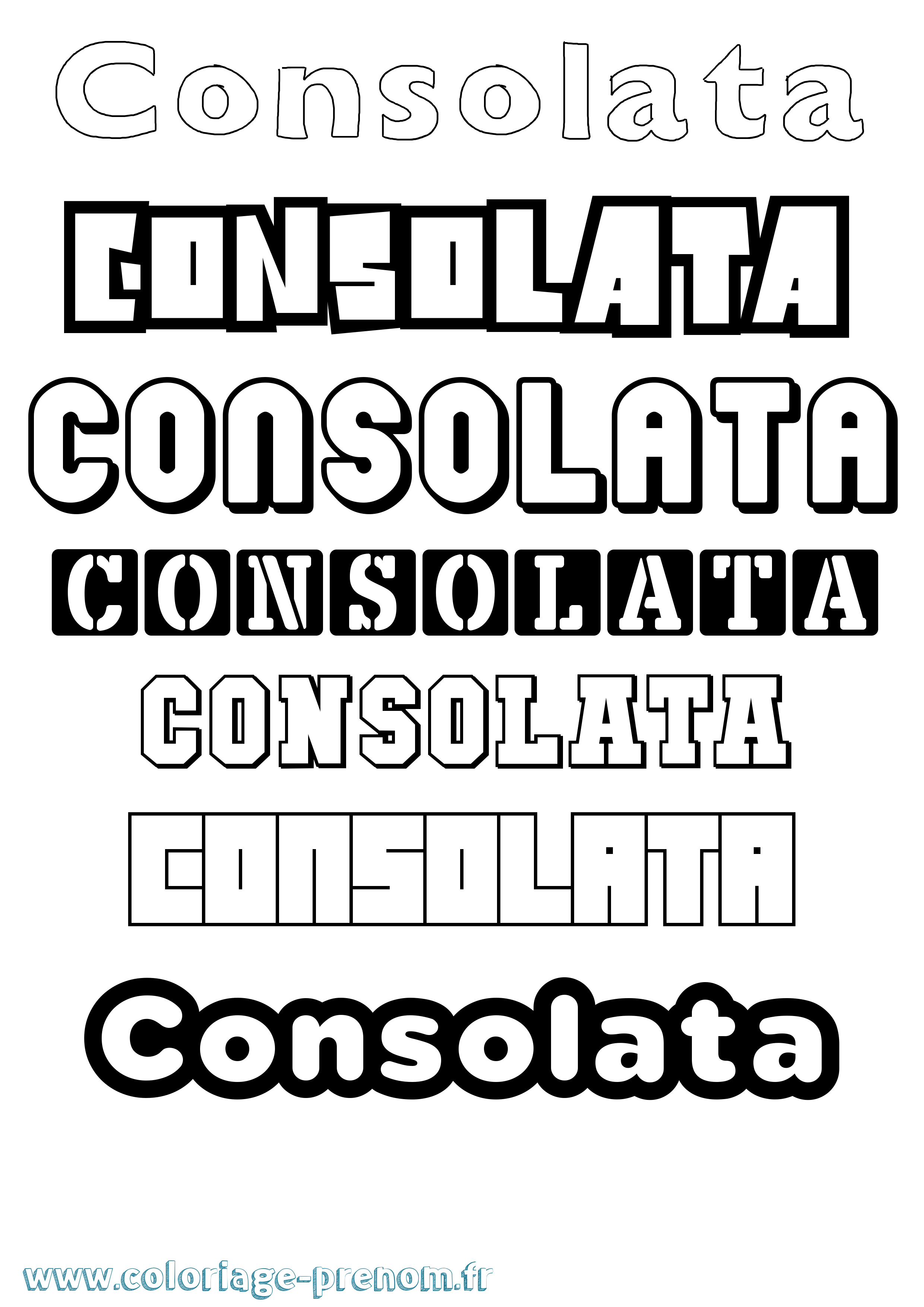 Coloriage prénom Consolata Simple