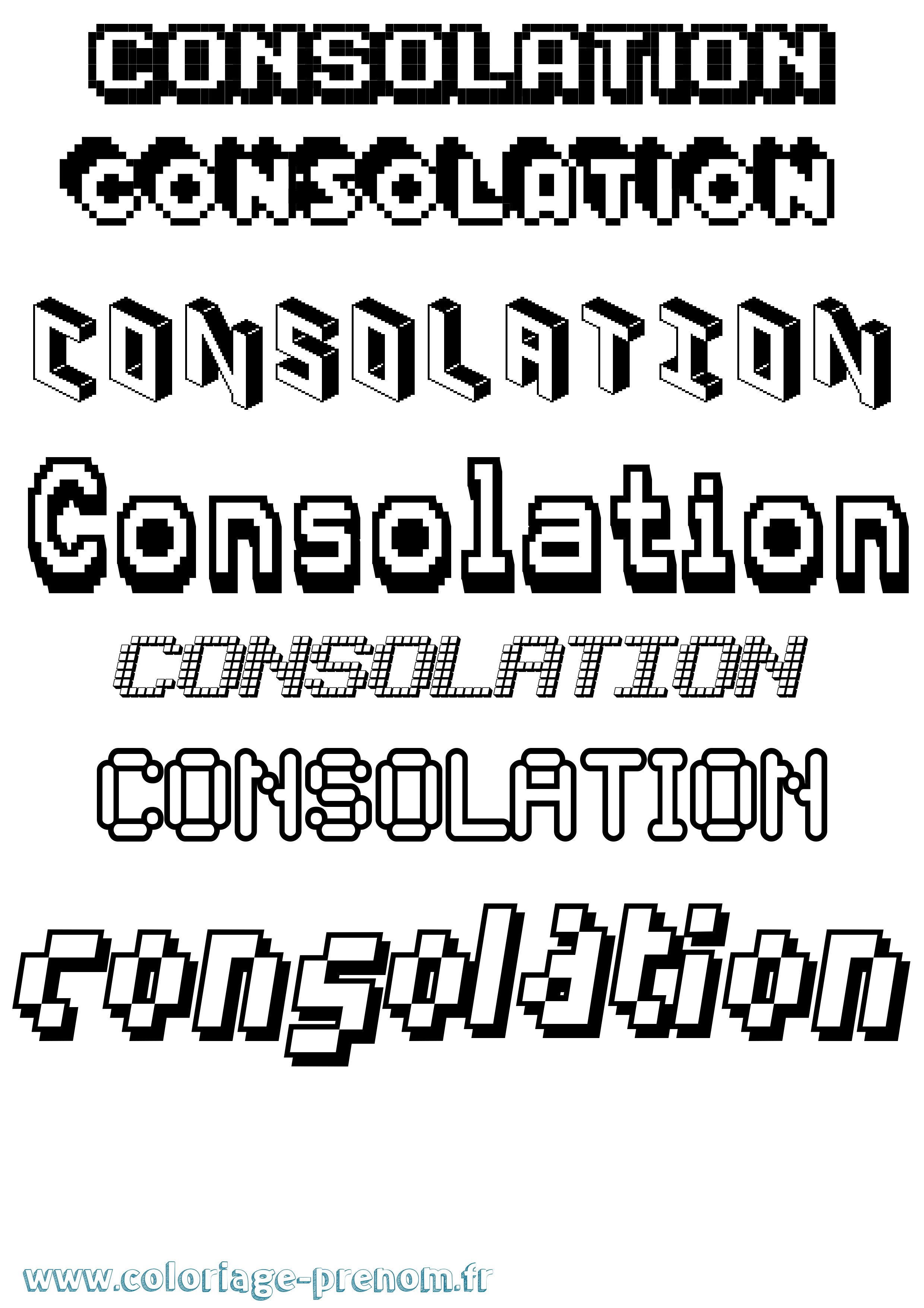Coloriage prénom Consolation Pixel