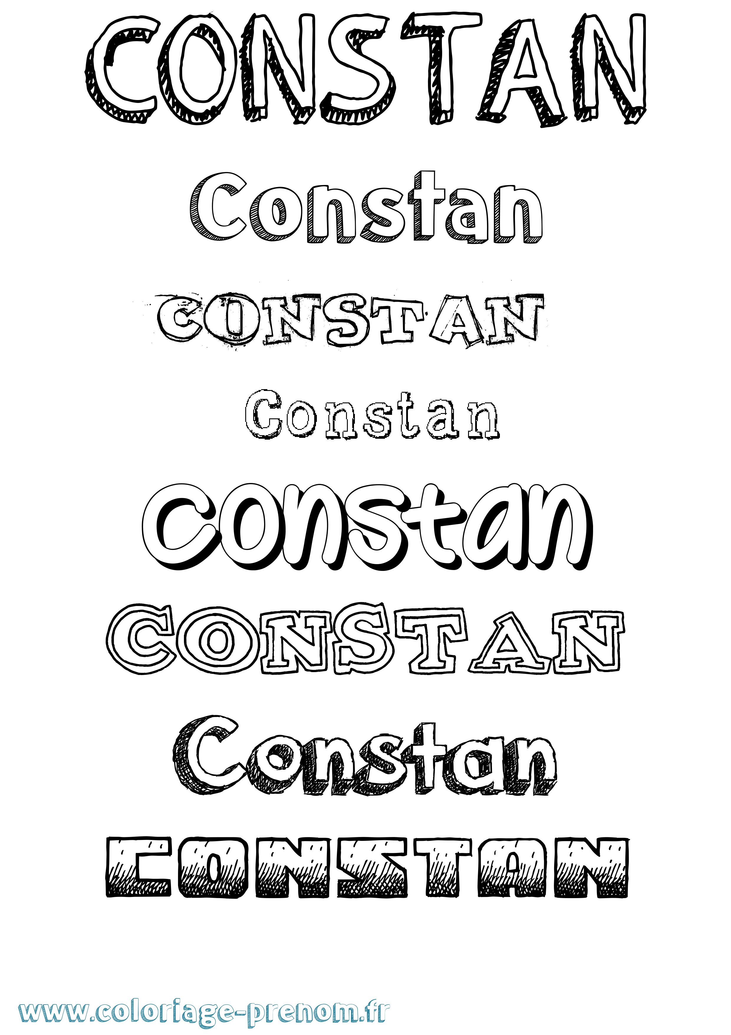 Coloriage prénom Constan Dessiné