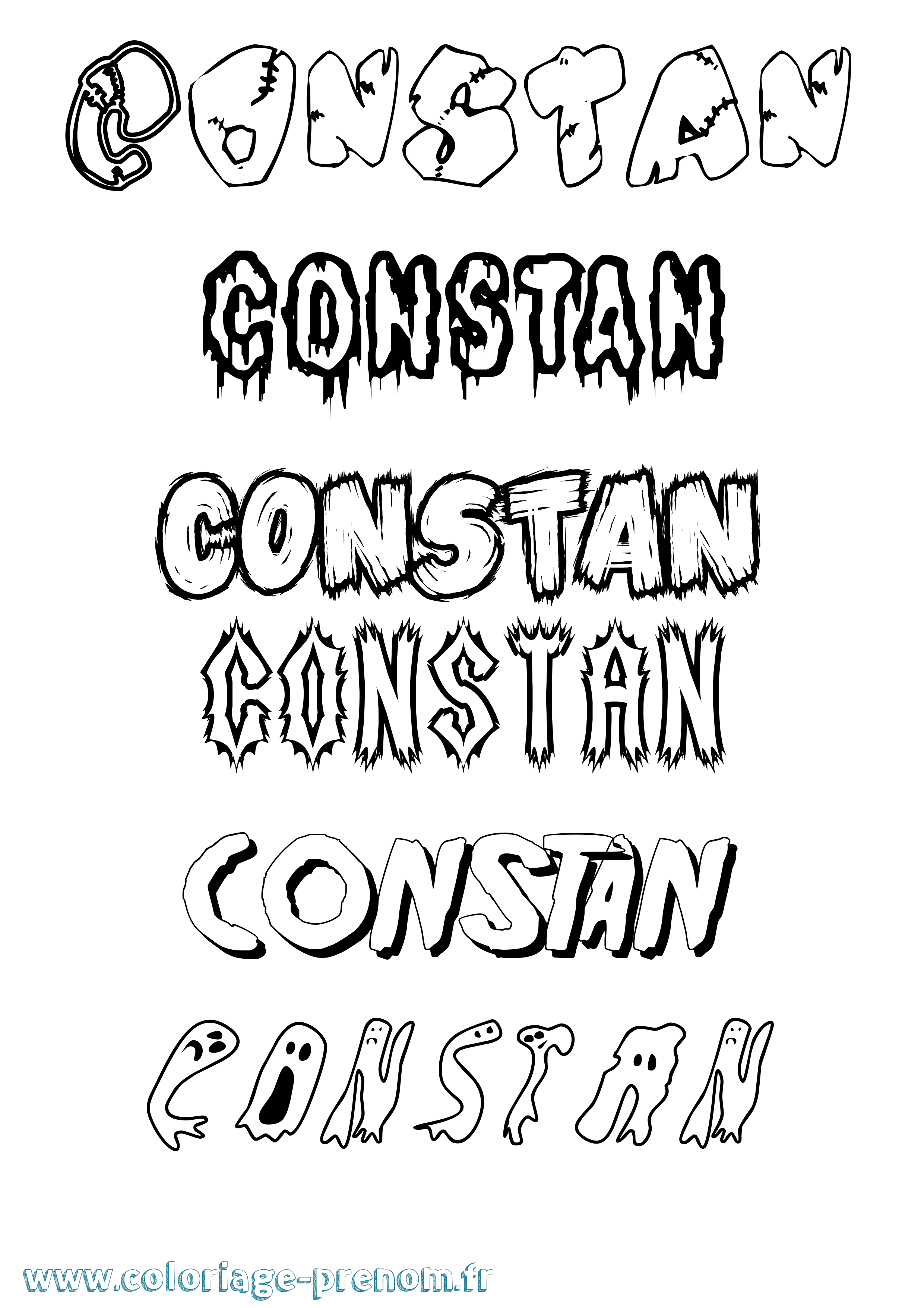 Coloriage prénom Constan Frisson