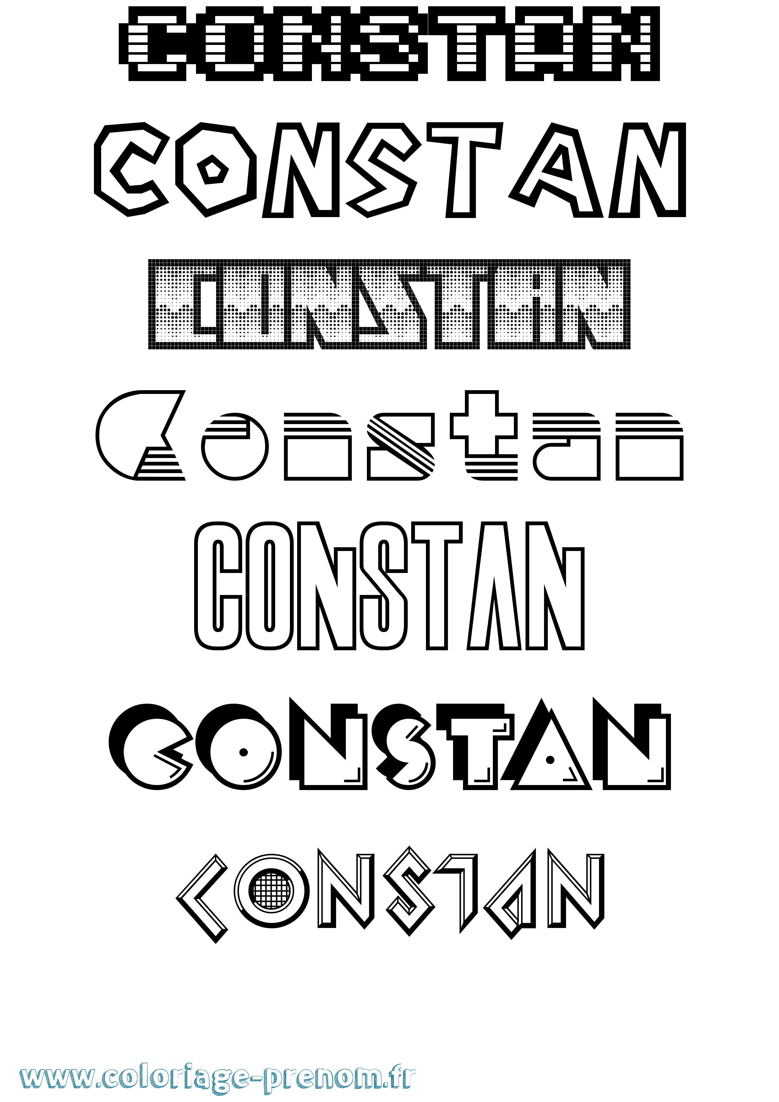 Coloriage Constan Jeux Vidéos Coloriage prénom Constan Jeux Vidéos