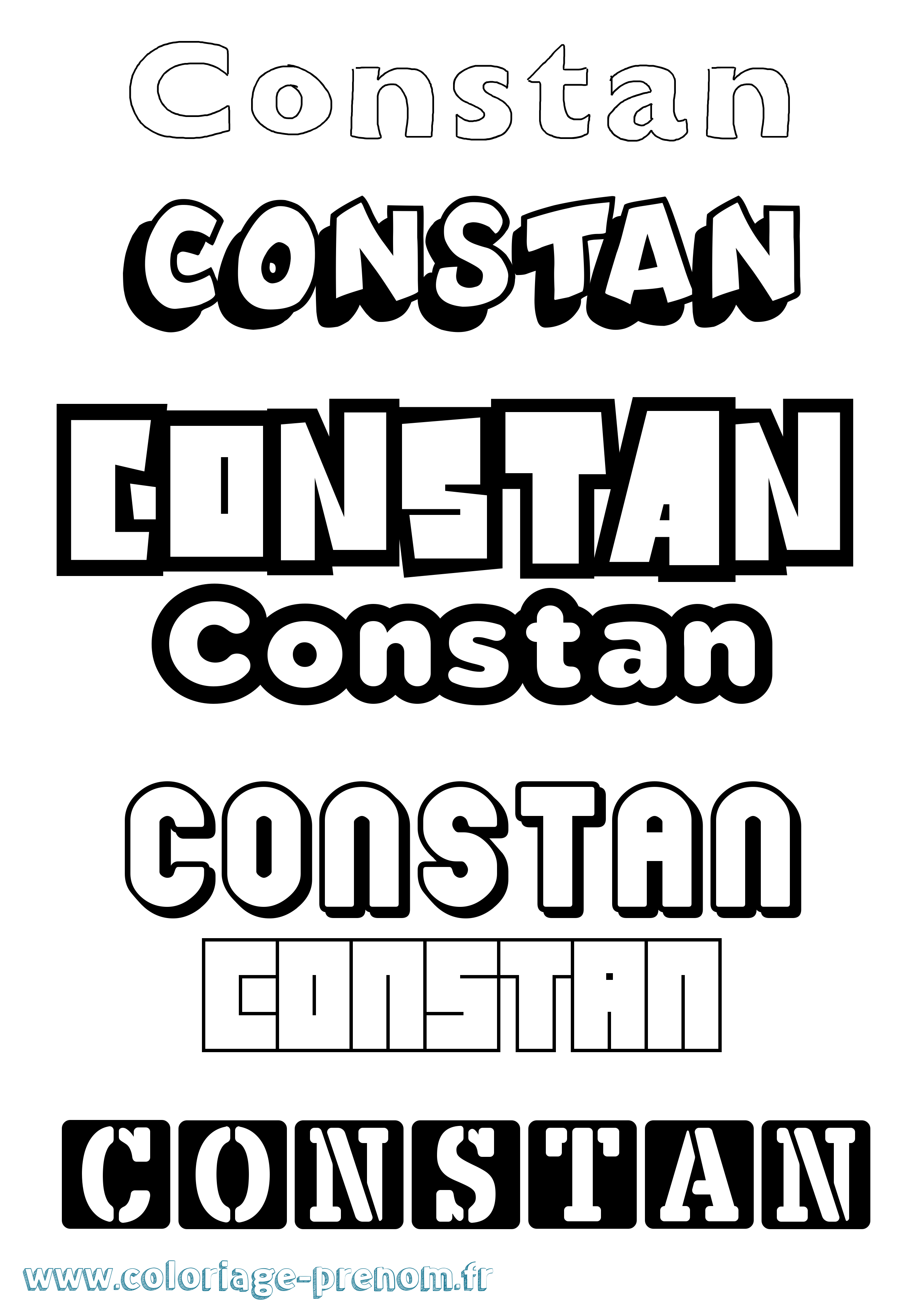 Coloriage Constan Simple Coloriage prénom Constan Simple