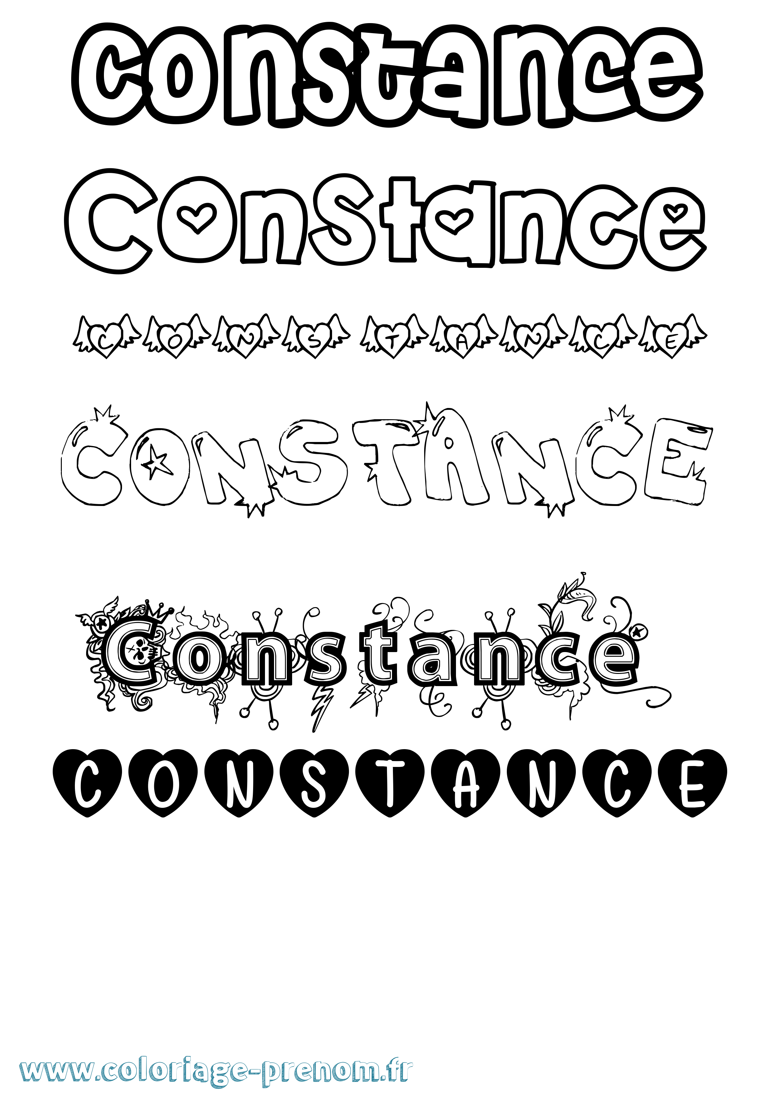 Coloriage prénom Constance