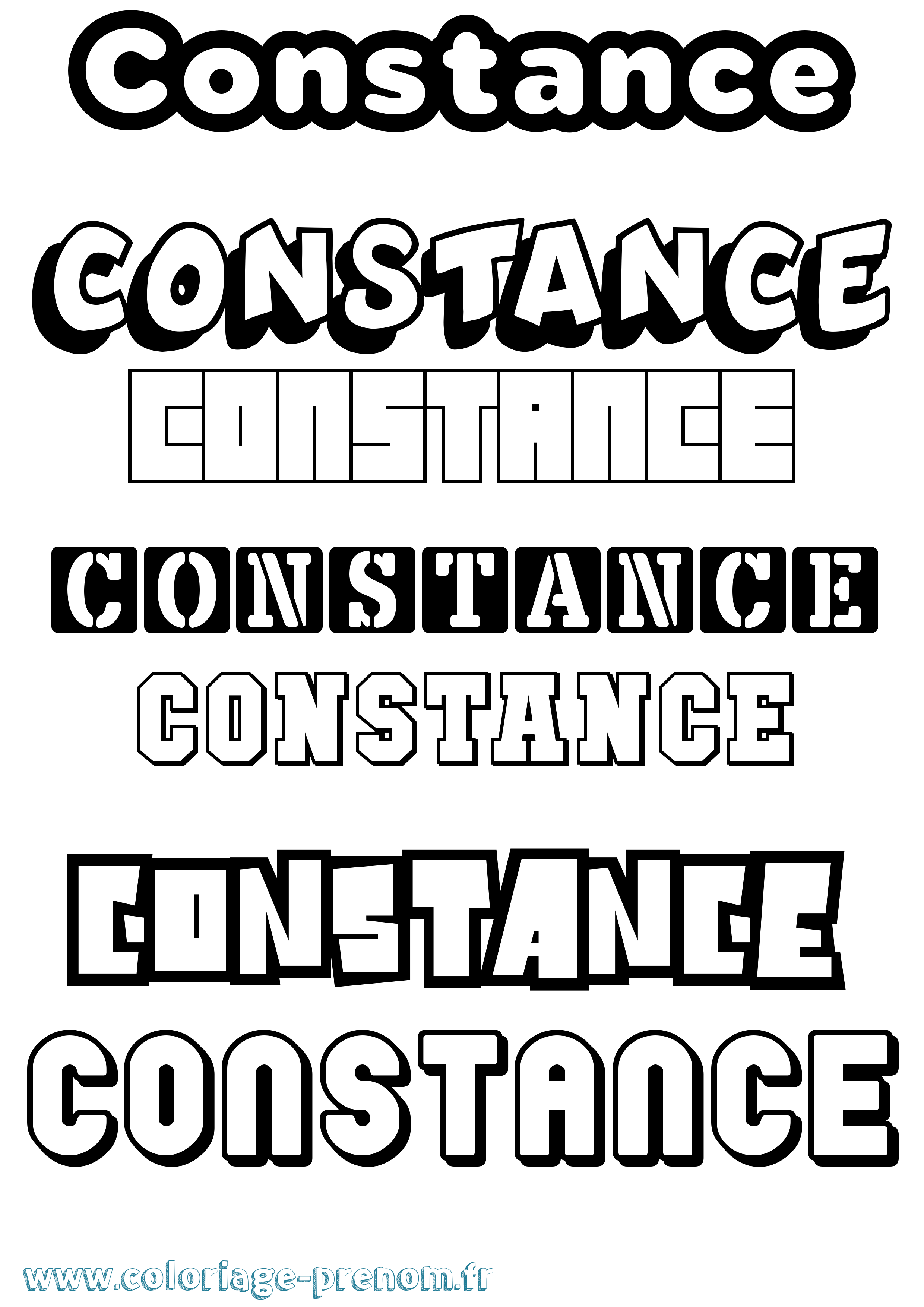 Coloriage prénom Constance Simple